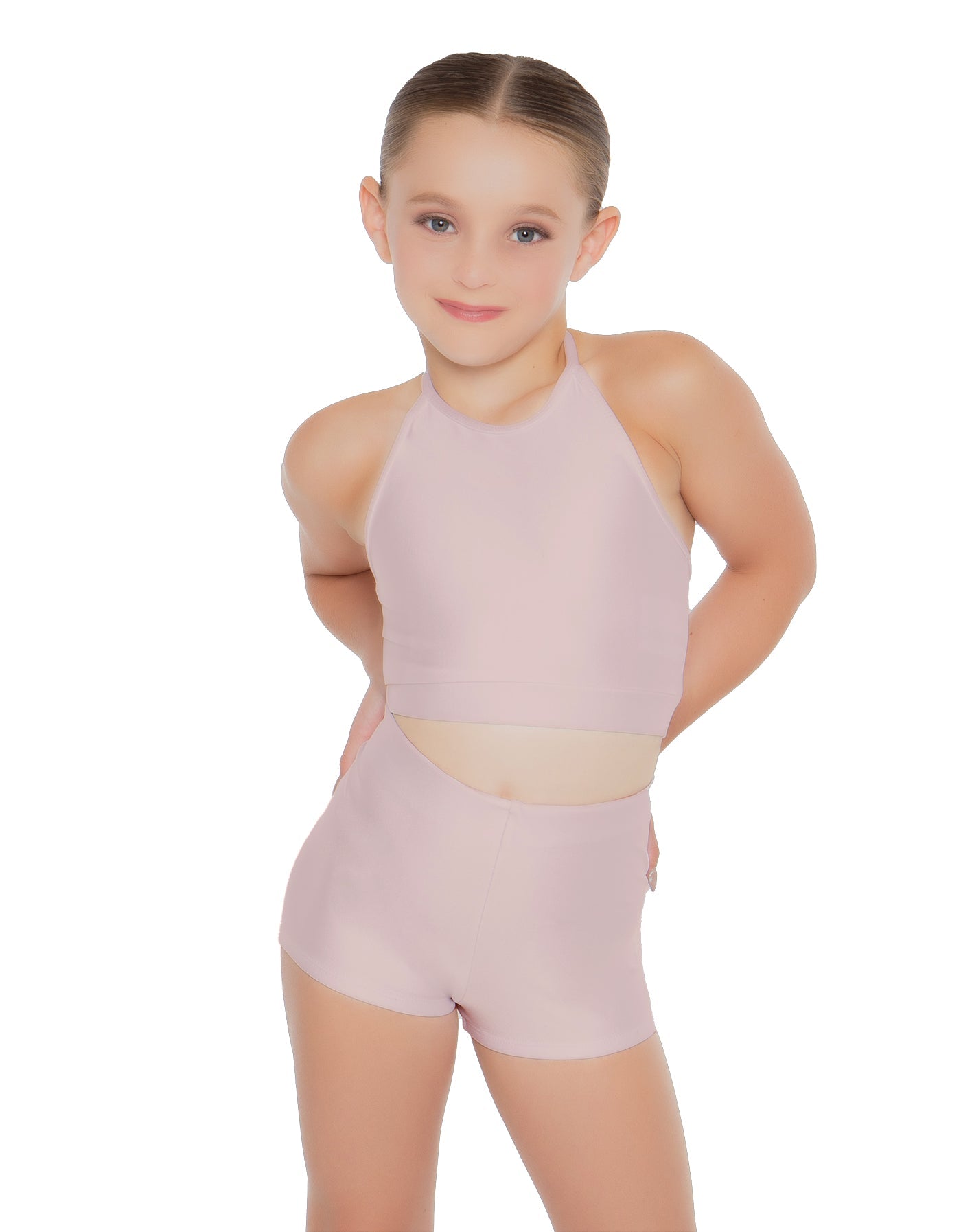 Solid Lycra Halter Binding Crop Top