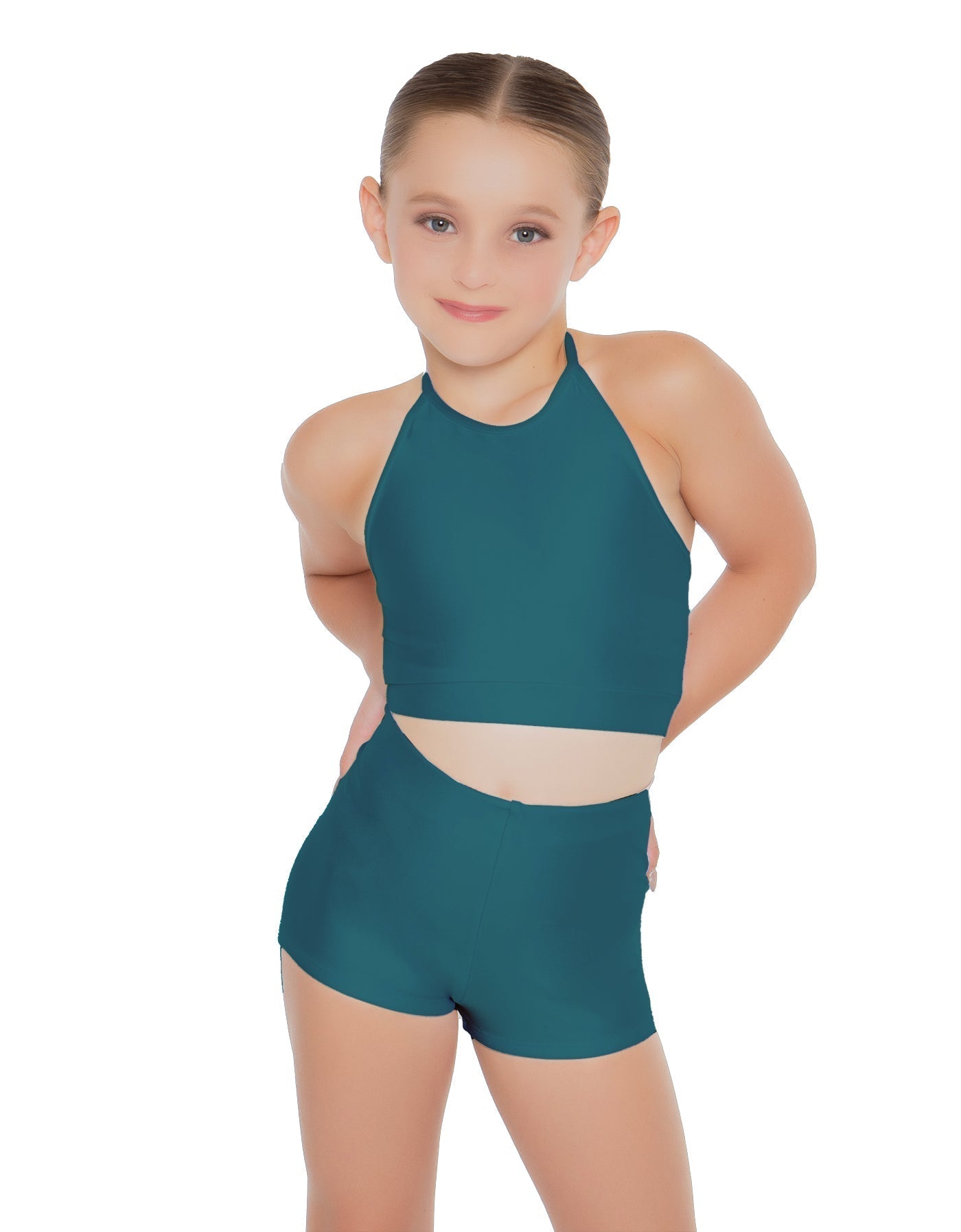 Solid Lycra Halter Binding Crop Top
