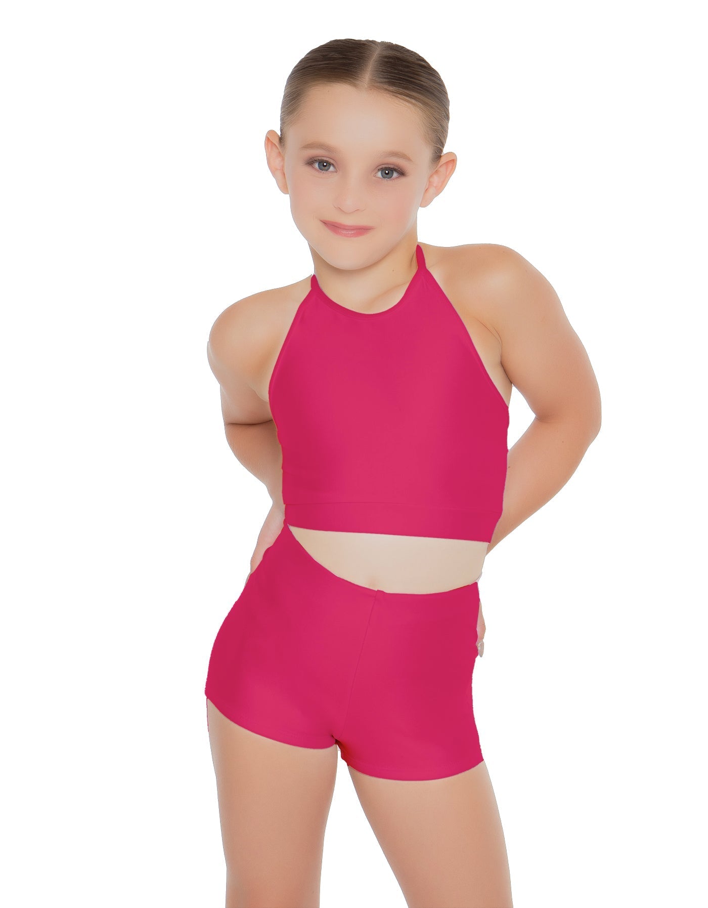 Solid Lycra Halter Binding Crop Top