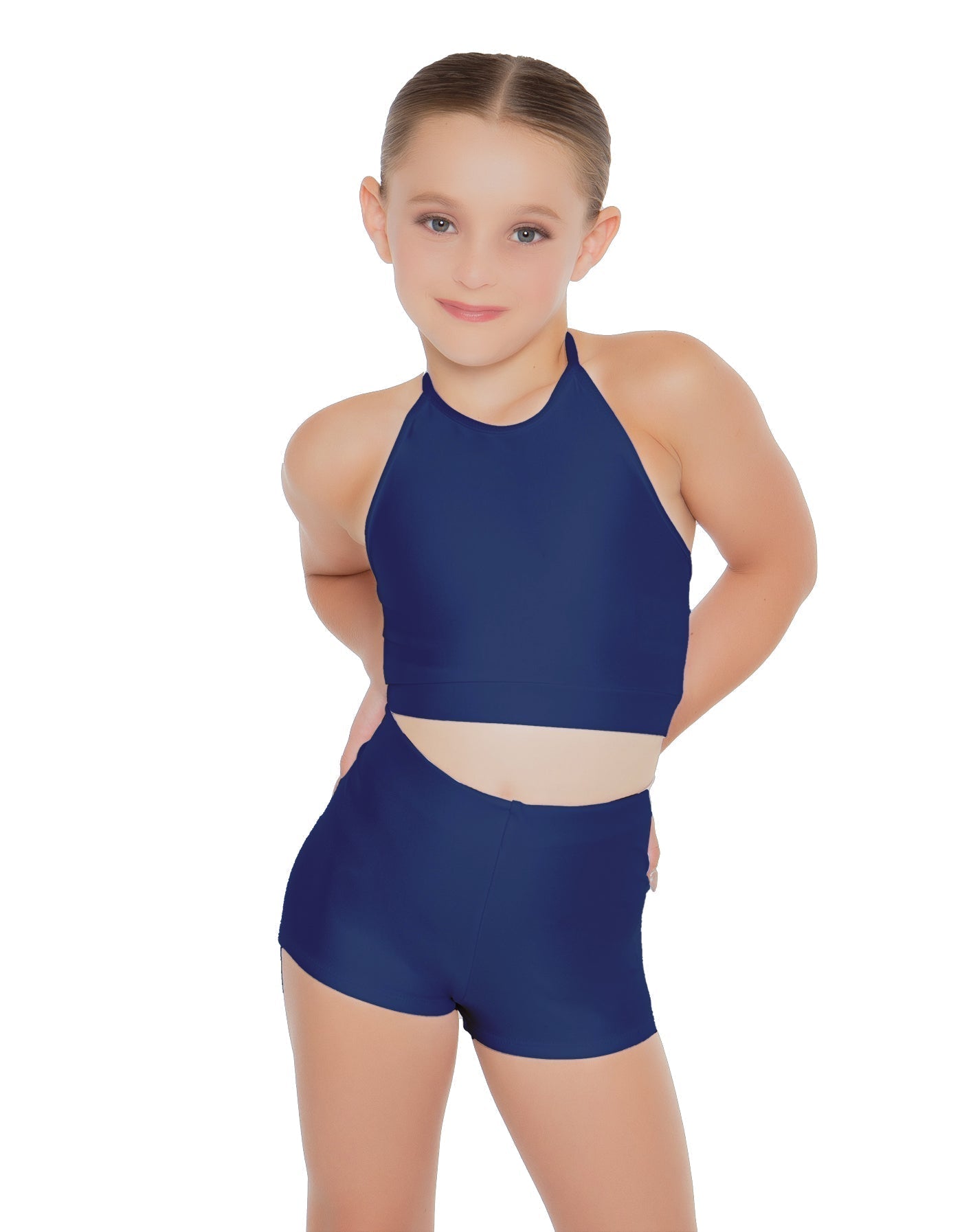 Solid Lycra Halter Binding Crop Top