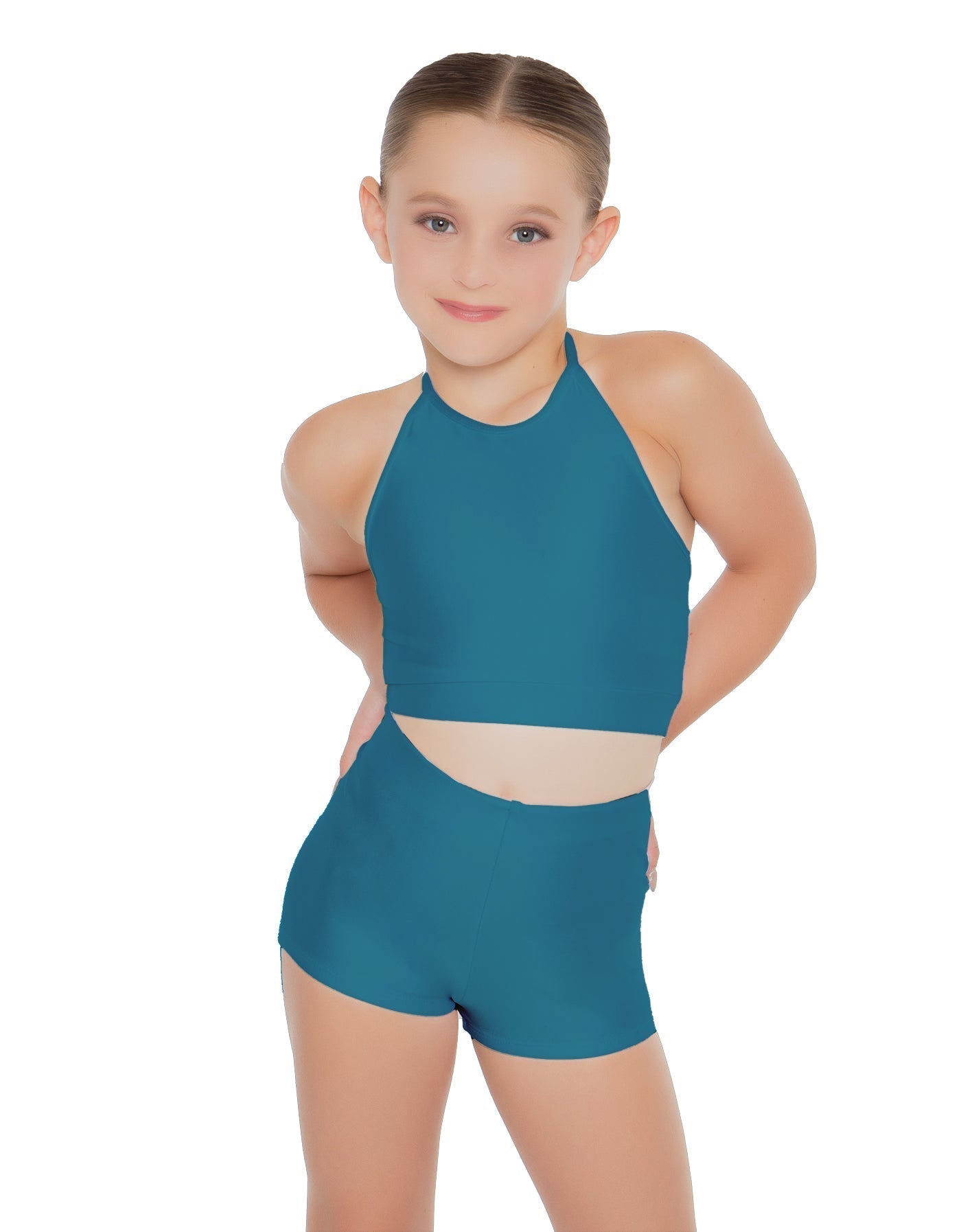 Solid Lycra Halter Binding Crop Top