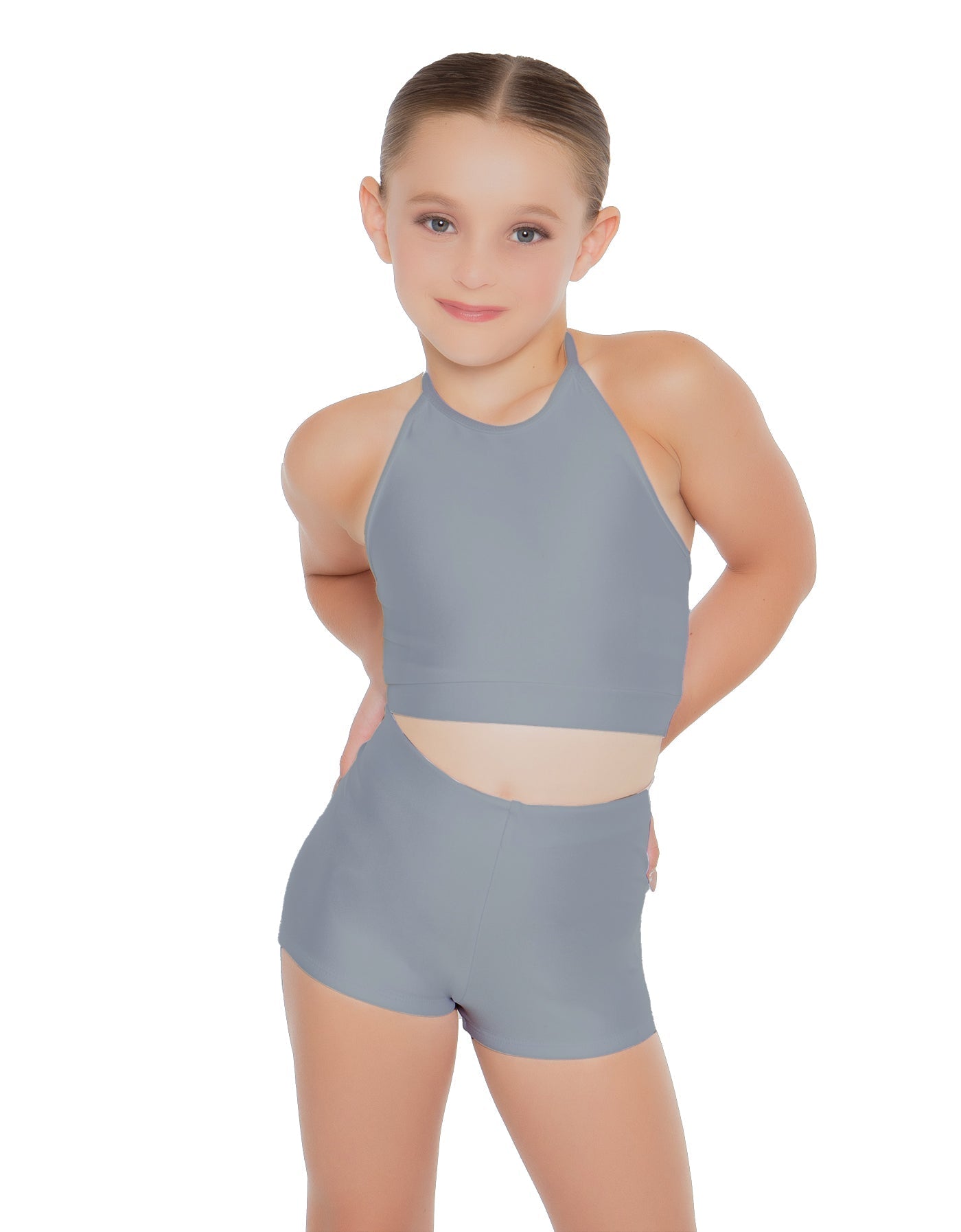 Solid Lycra Halter Binding Crop Top