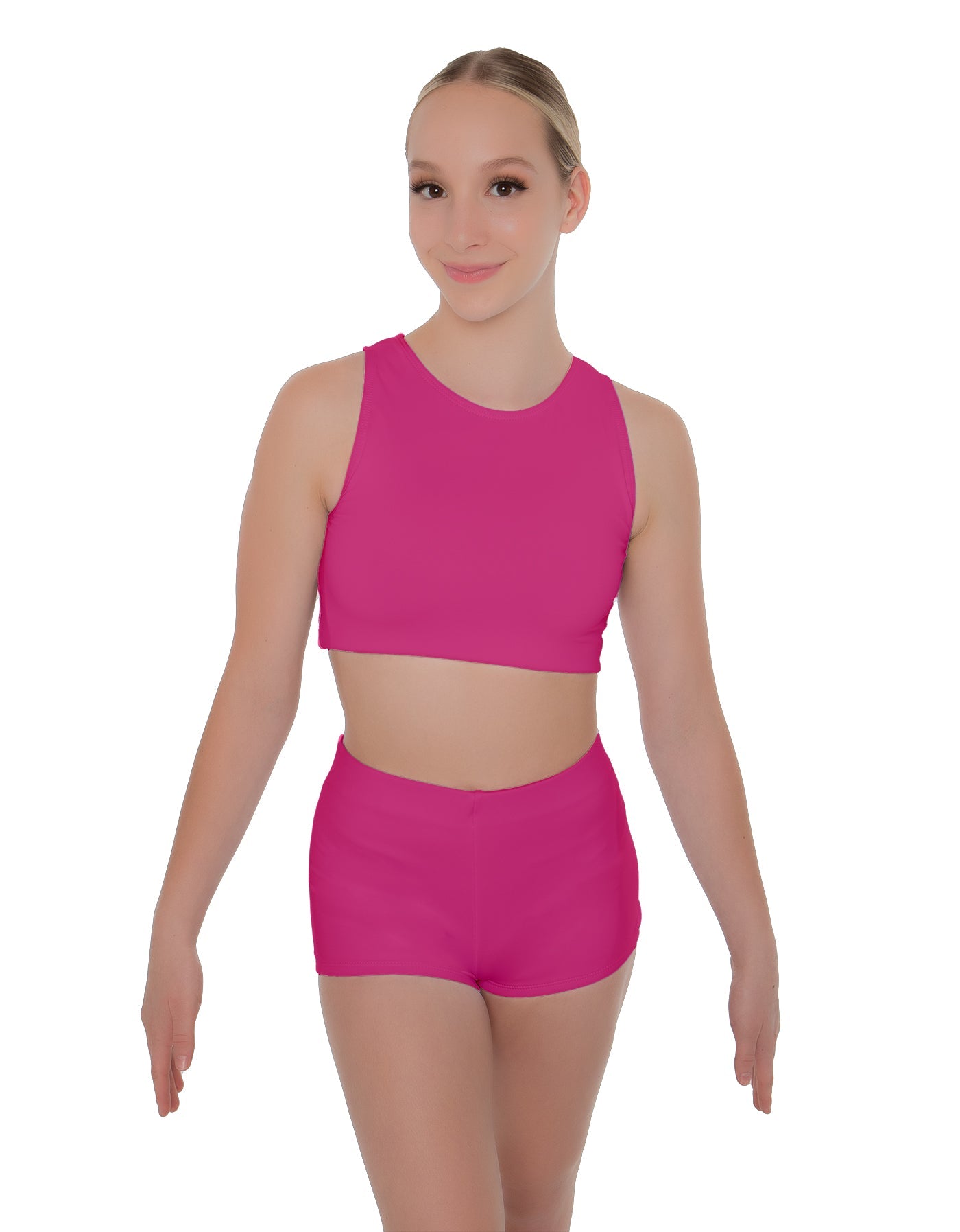 Solid Lycra Sleeveless Crop Top
