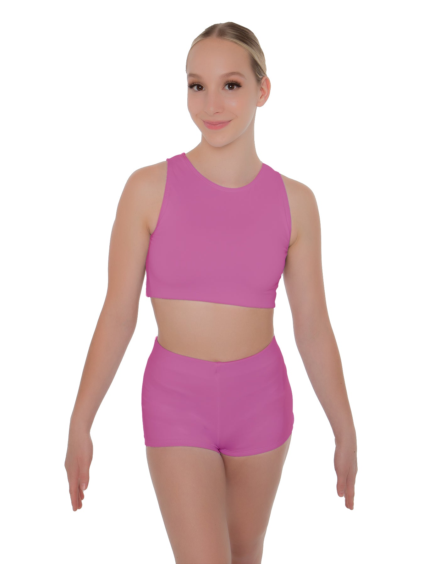 Solid Lycra Sleeveless Crop Top