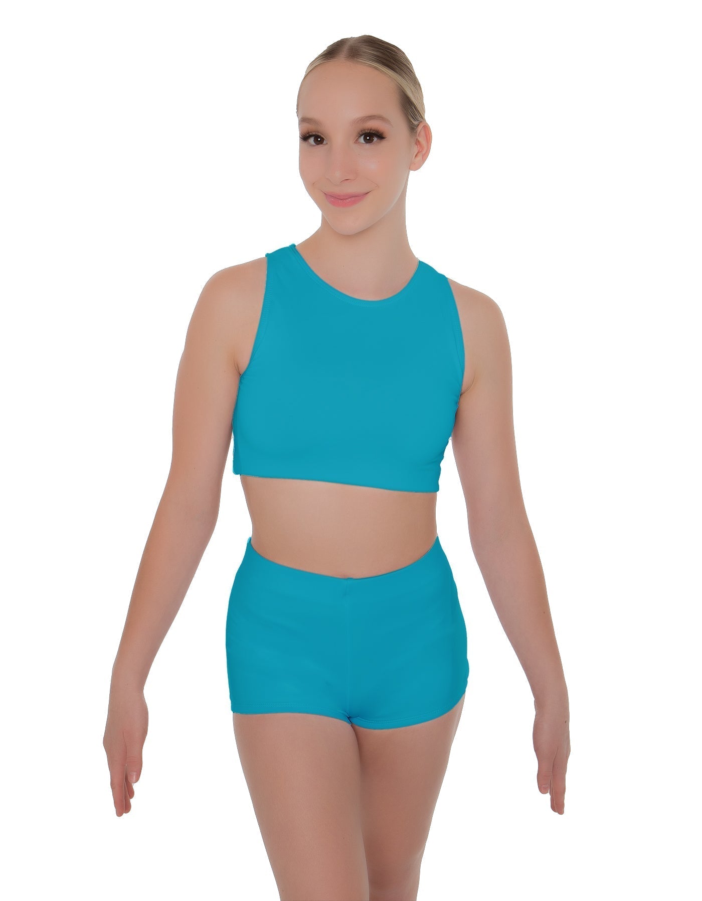 Solid Lycra Sleeveless Crop Top