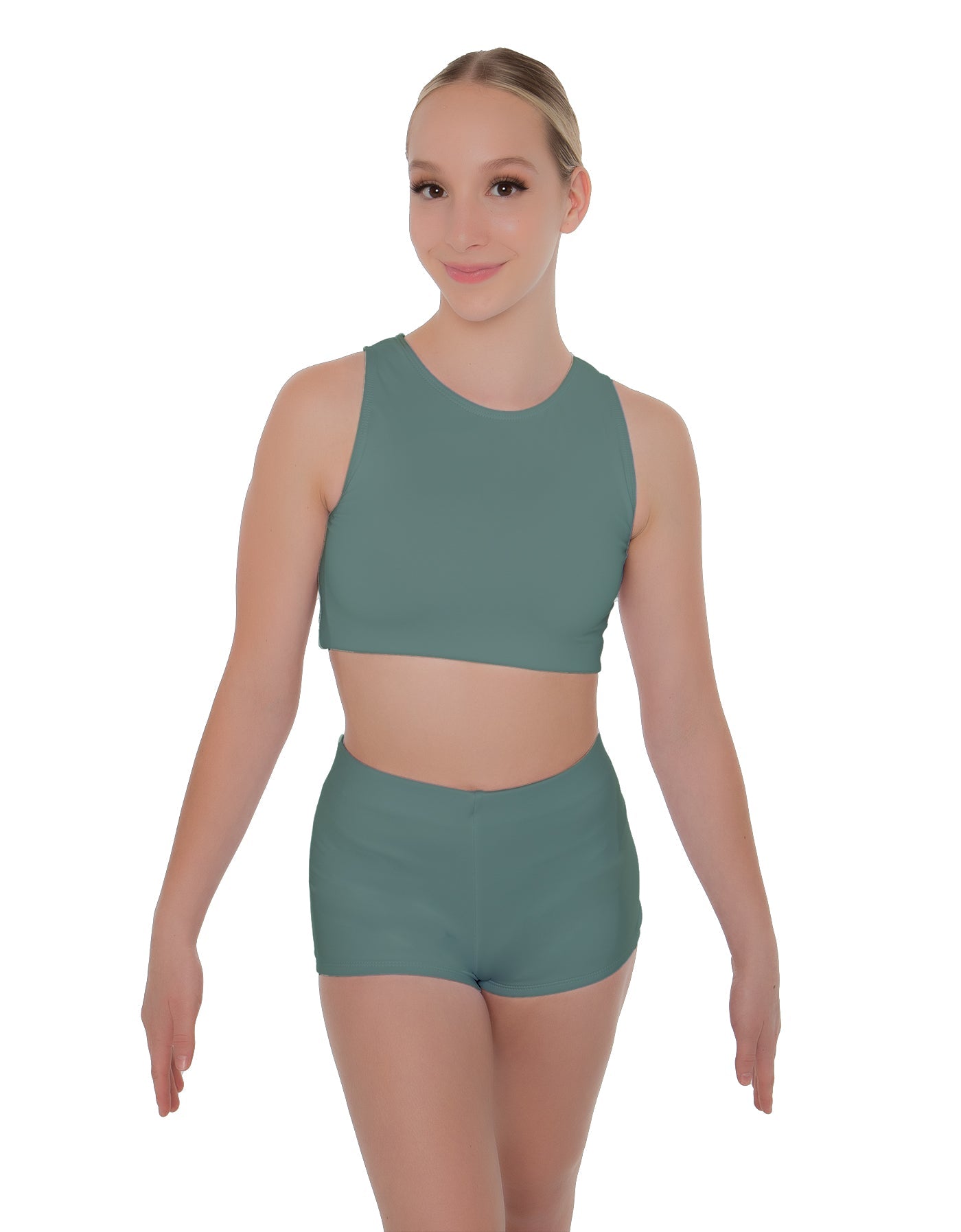 Solid Lycra Sleeveless Crop Top