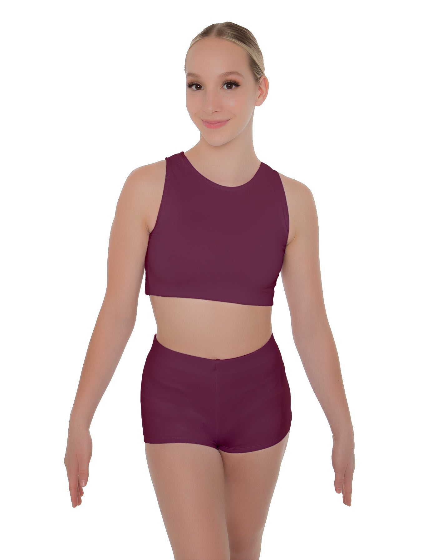 Solid Lycra Sleeveless Crop Top