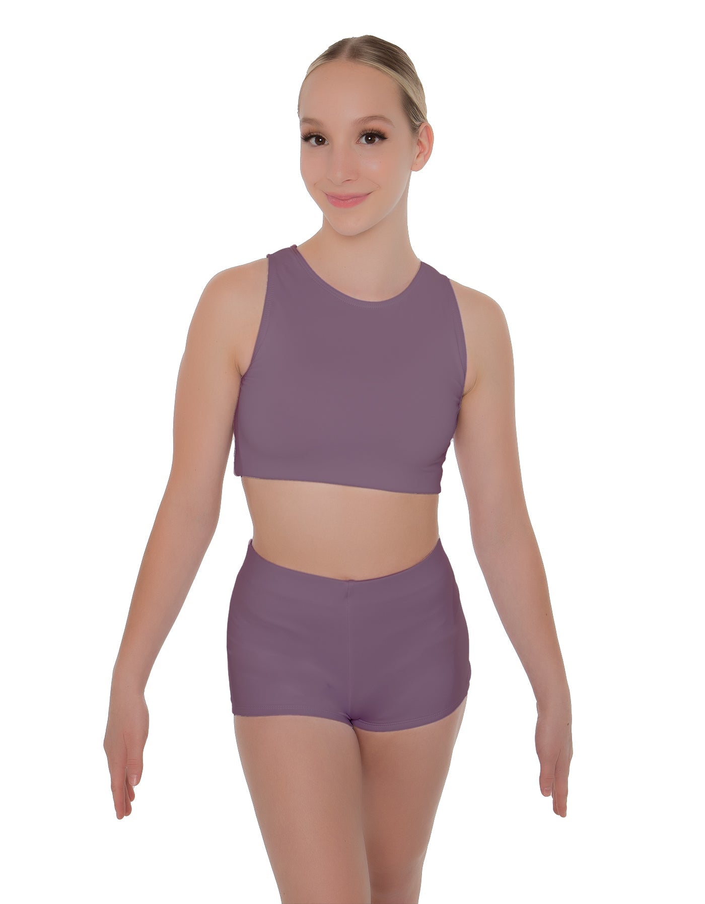 Solid Lycra Sleeveless Crop Top