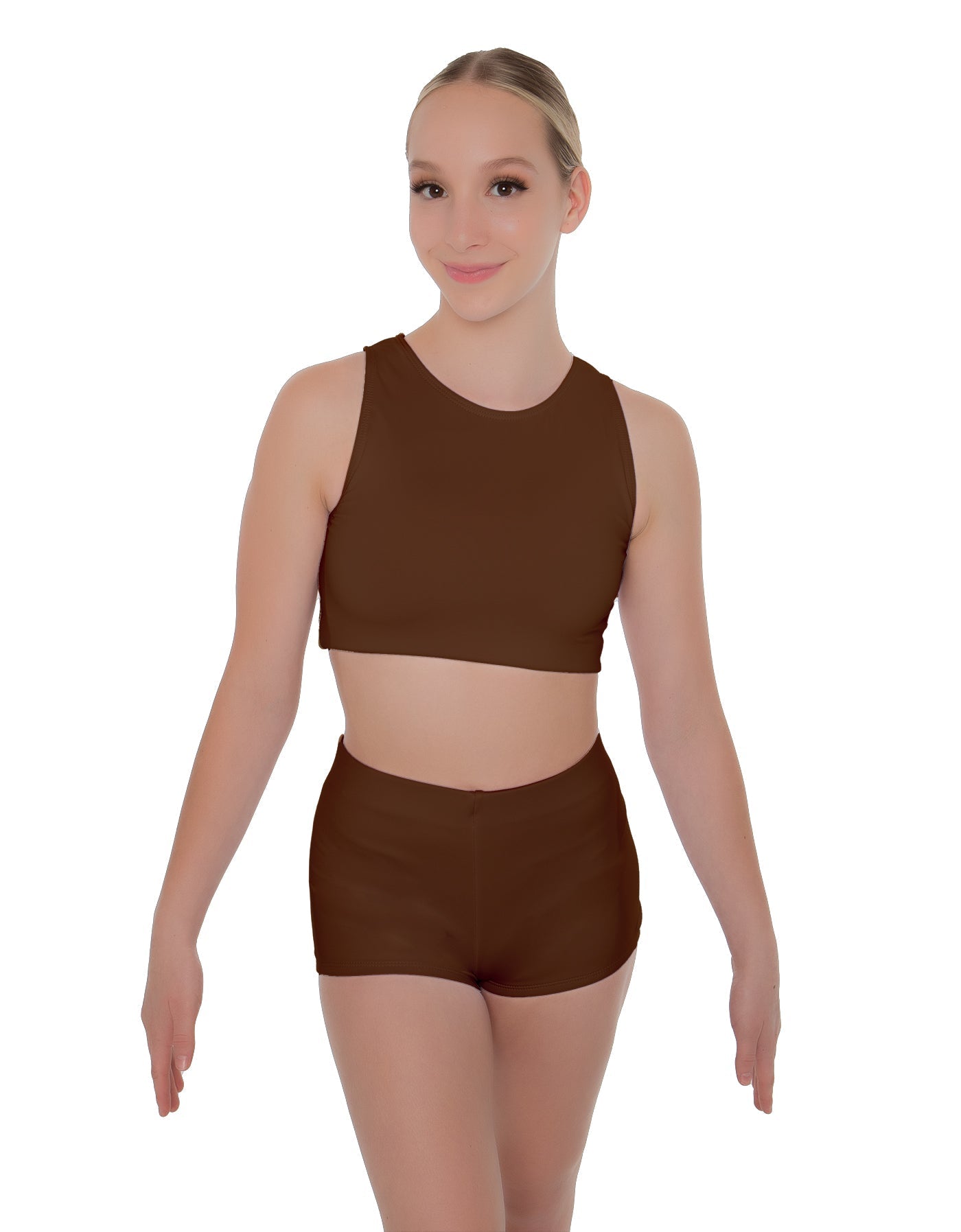 Solid Lycra Sleeveless Crop Top