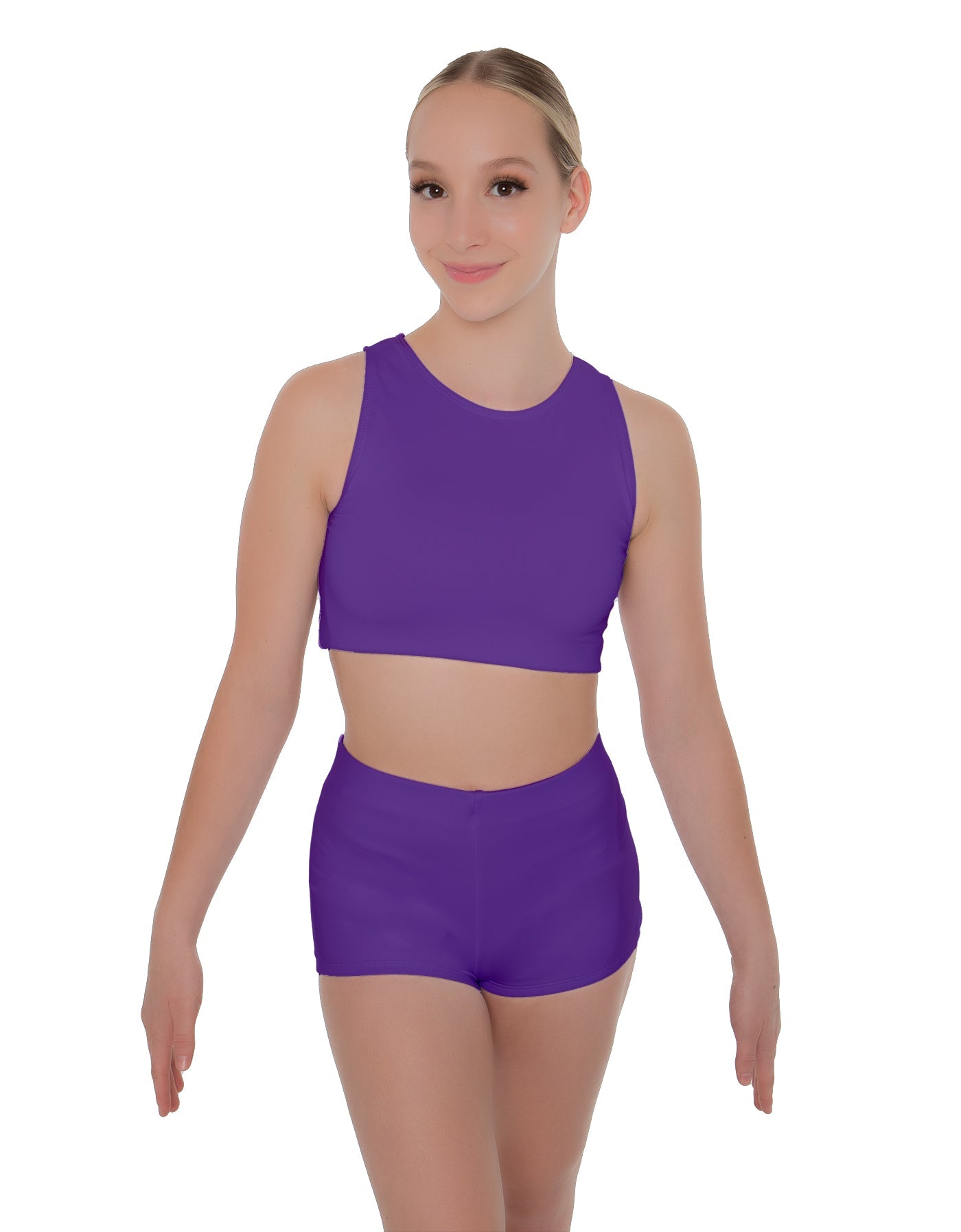 Solid Lycra Sleeveless Crop Top