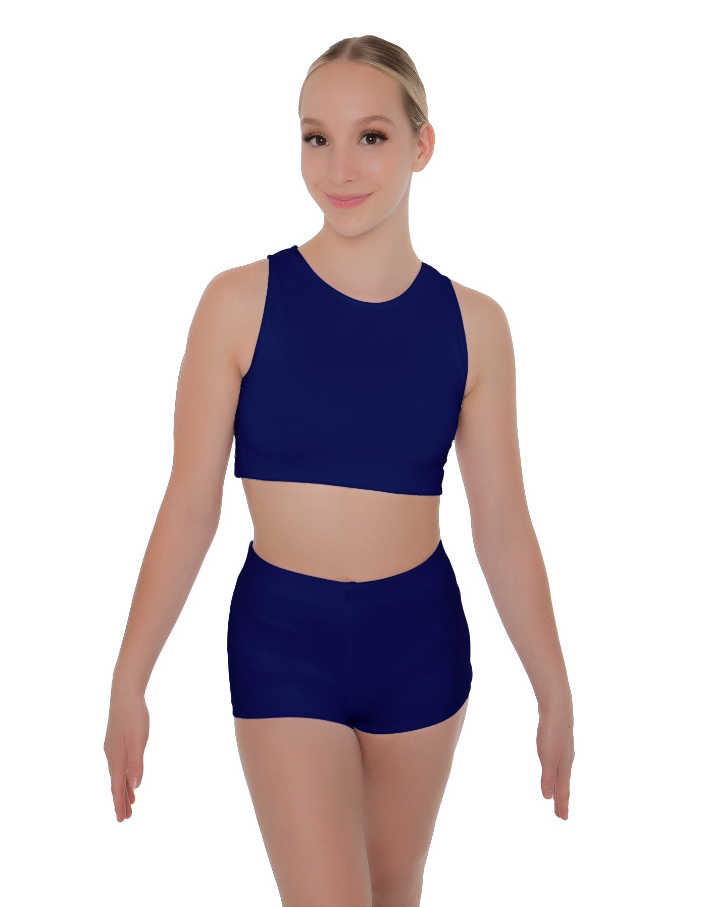 Solid Lycra Sleeveless Crop Top