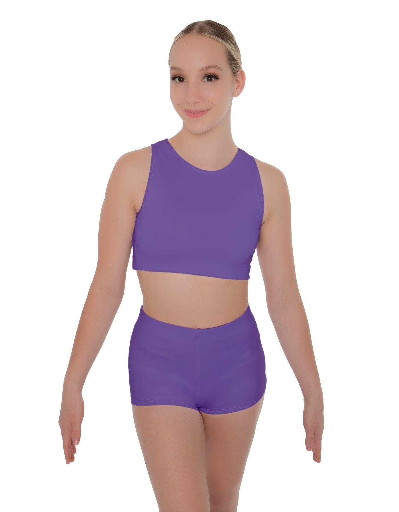 Solid Lycra Sleeveless Crop Top