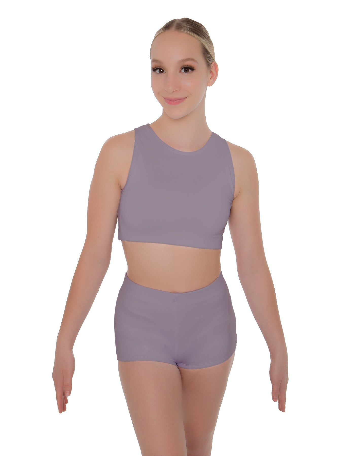 Solid Lycra Sleeveless Crop Top