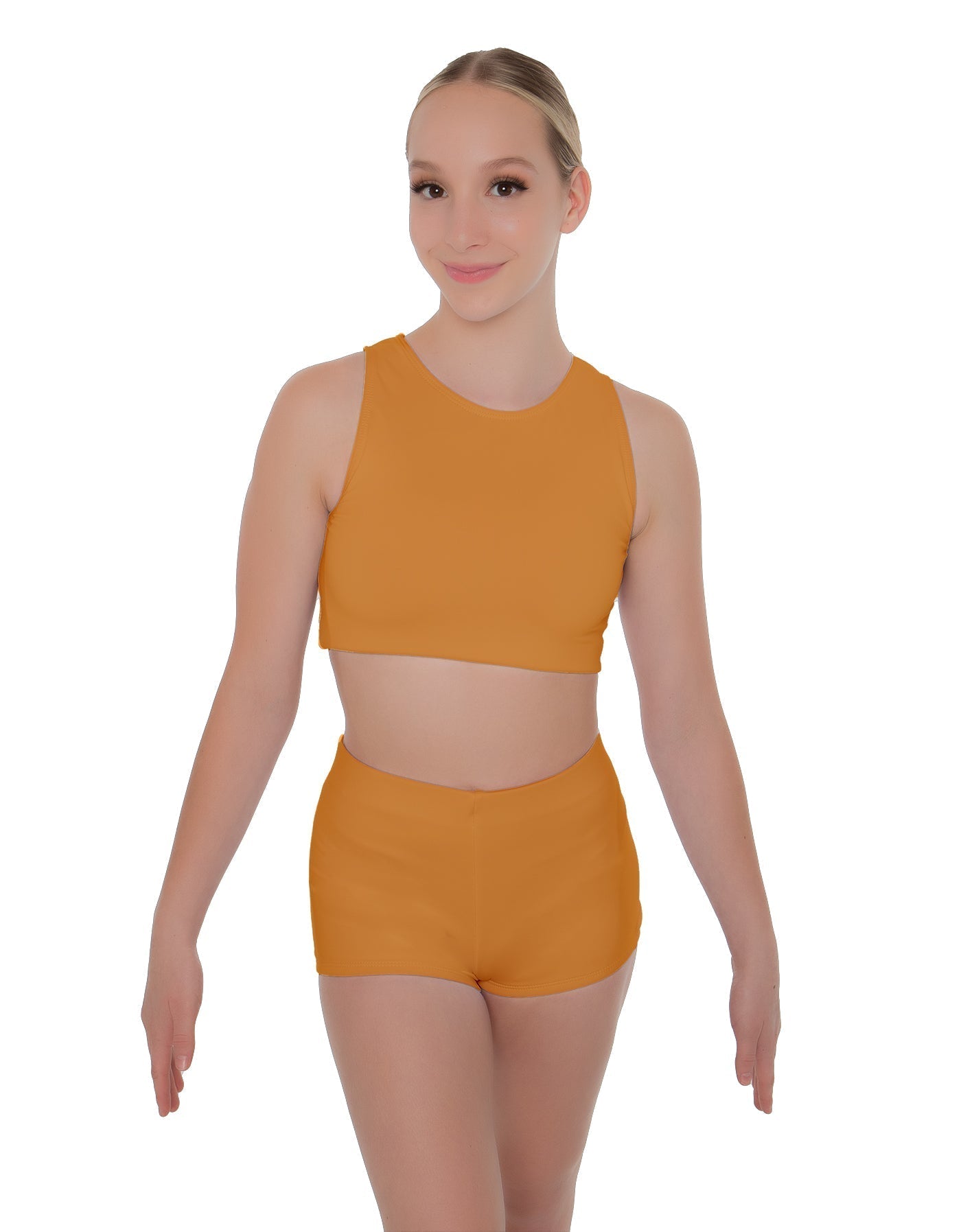 Solid Lycra Sleeveless Crop Top