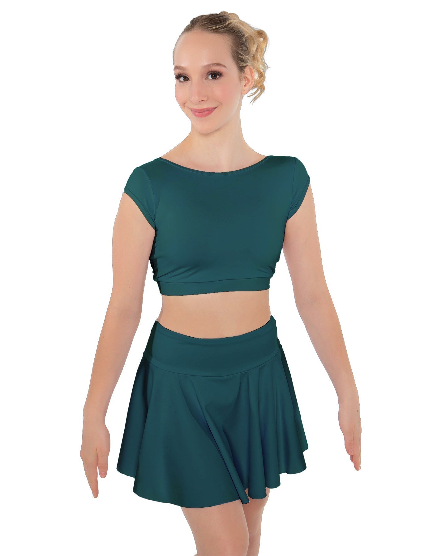 Solid Lycra Bow Back Crop Top