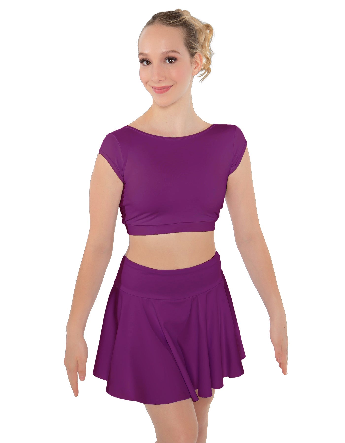 Solid Lycra Bow Back Crop Top
