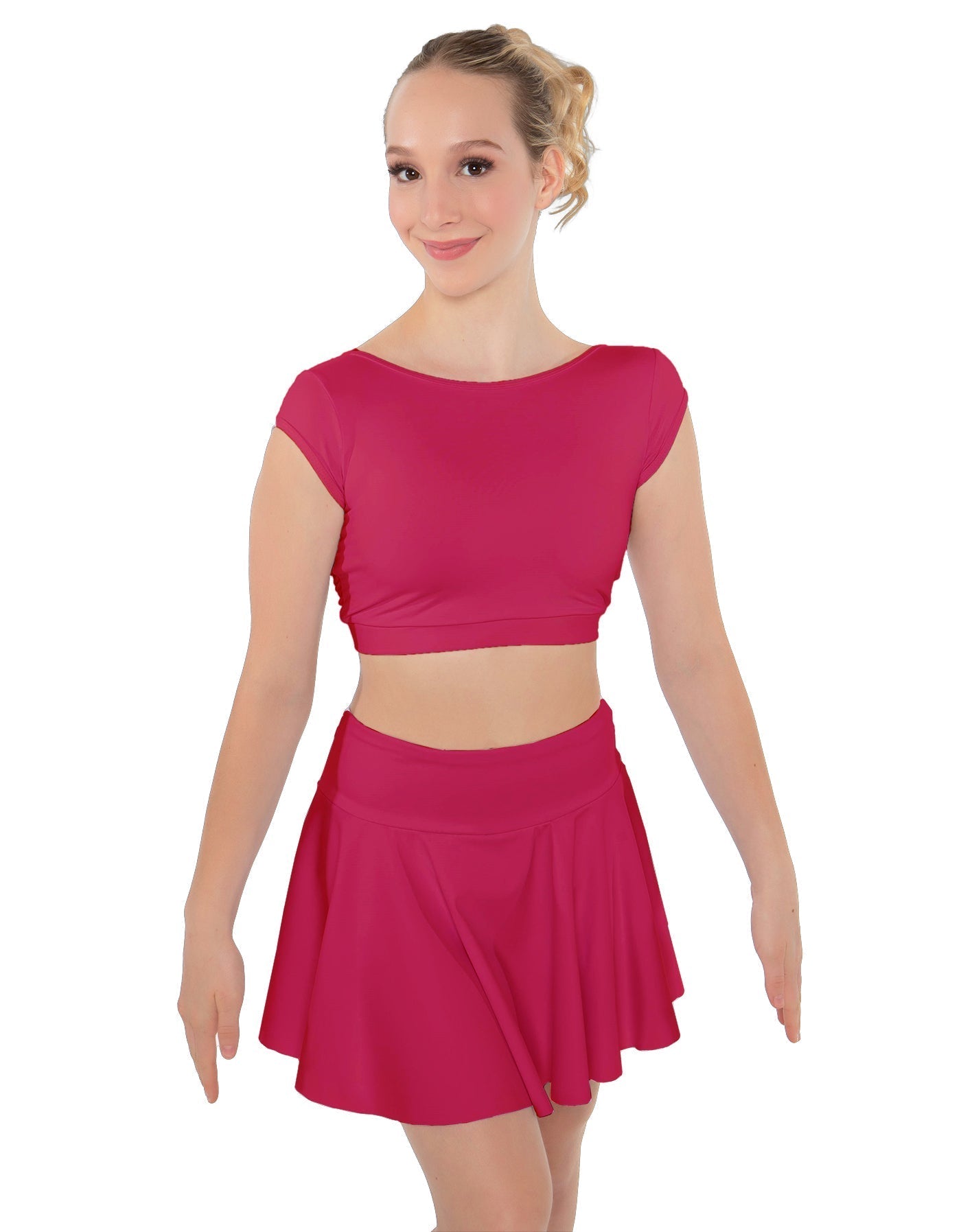 Solid Lycra Bow Back Crop Top