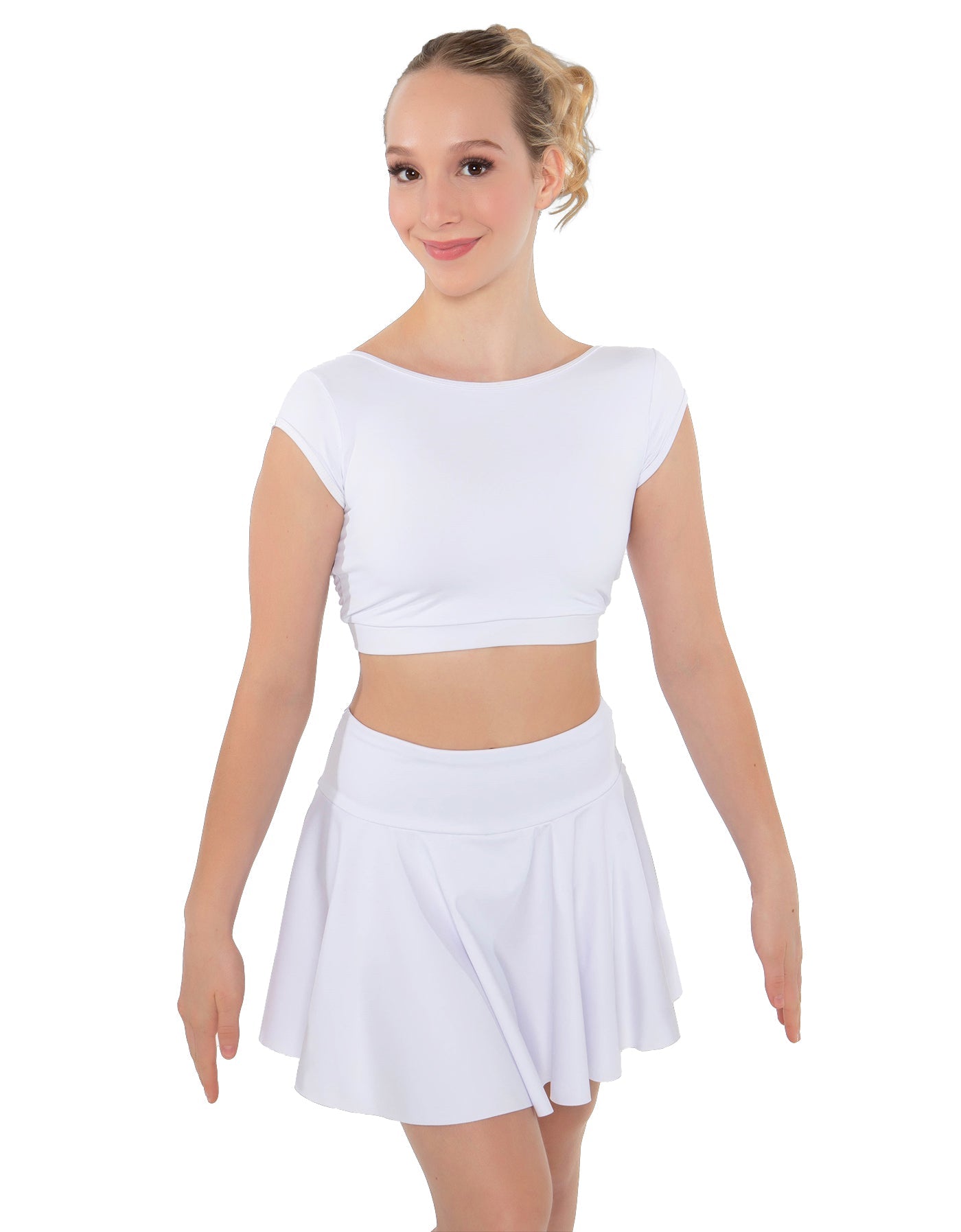 Solid Lycra Bow Back Crop Top