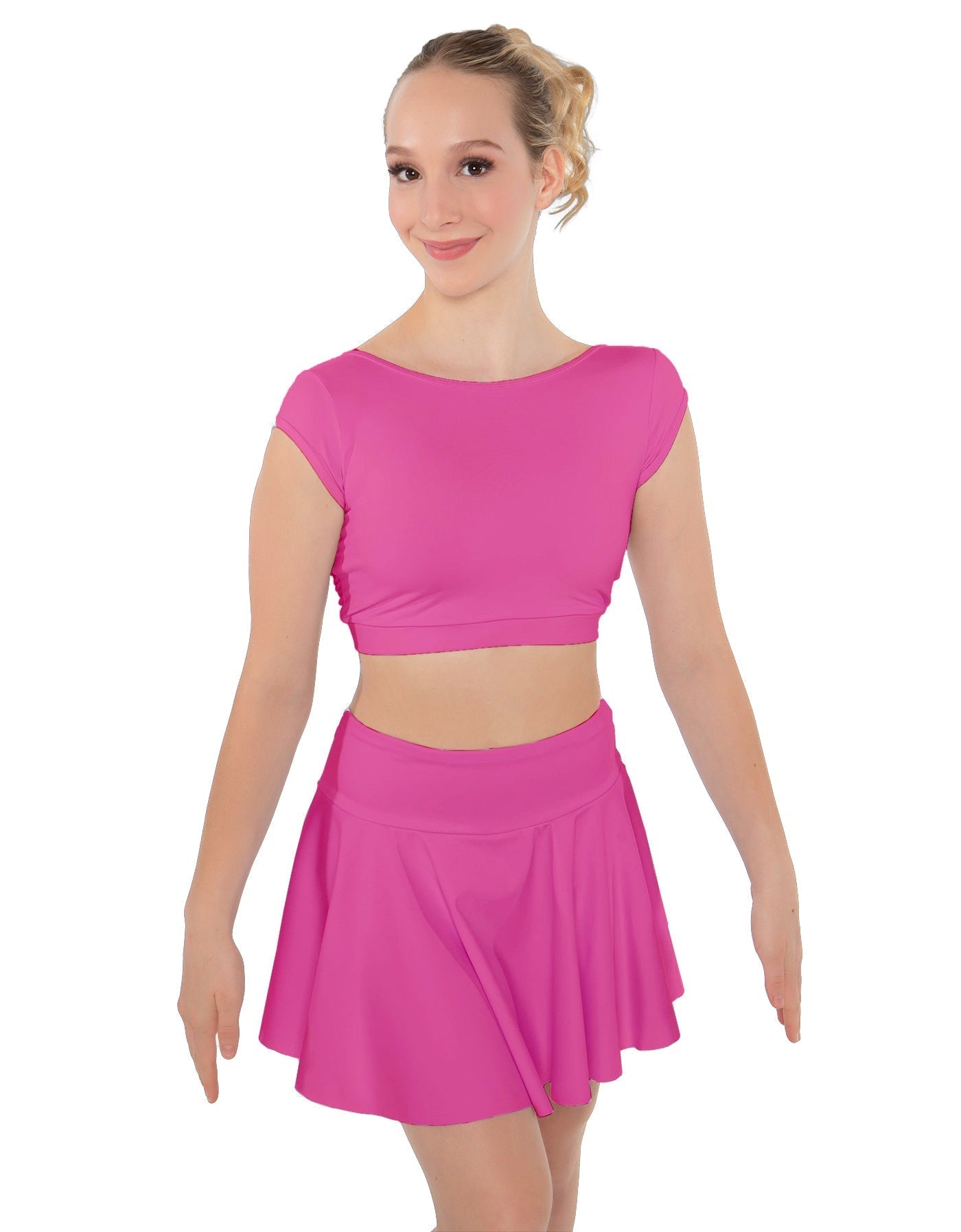 Solid Lycra Bow Back Crop Top