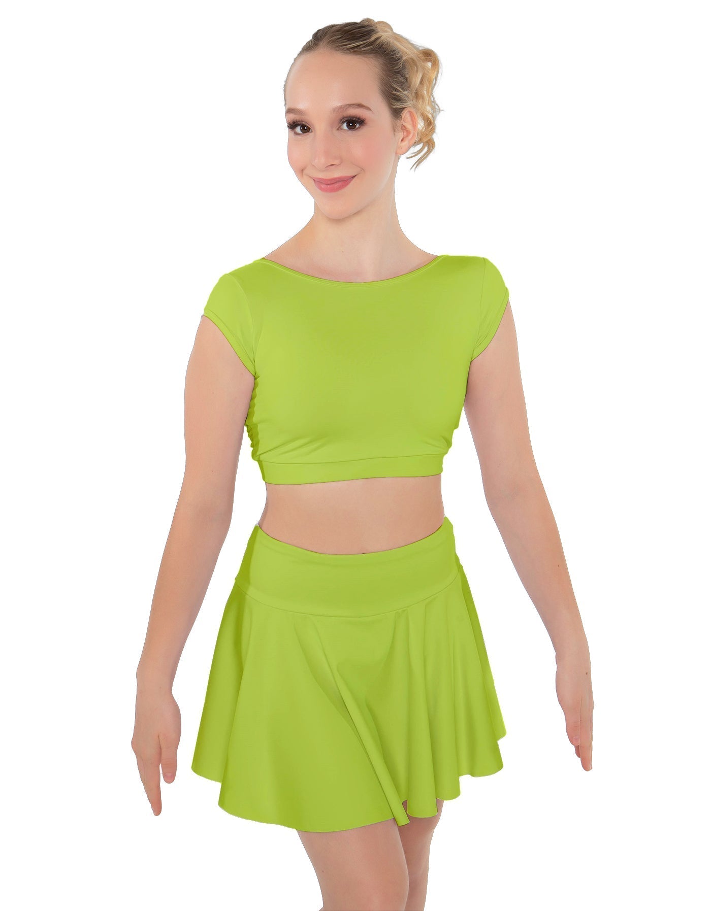 Solid Lycra Bow Back Crop Top