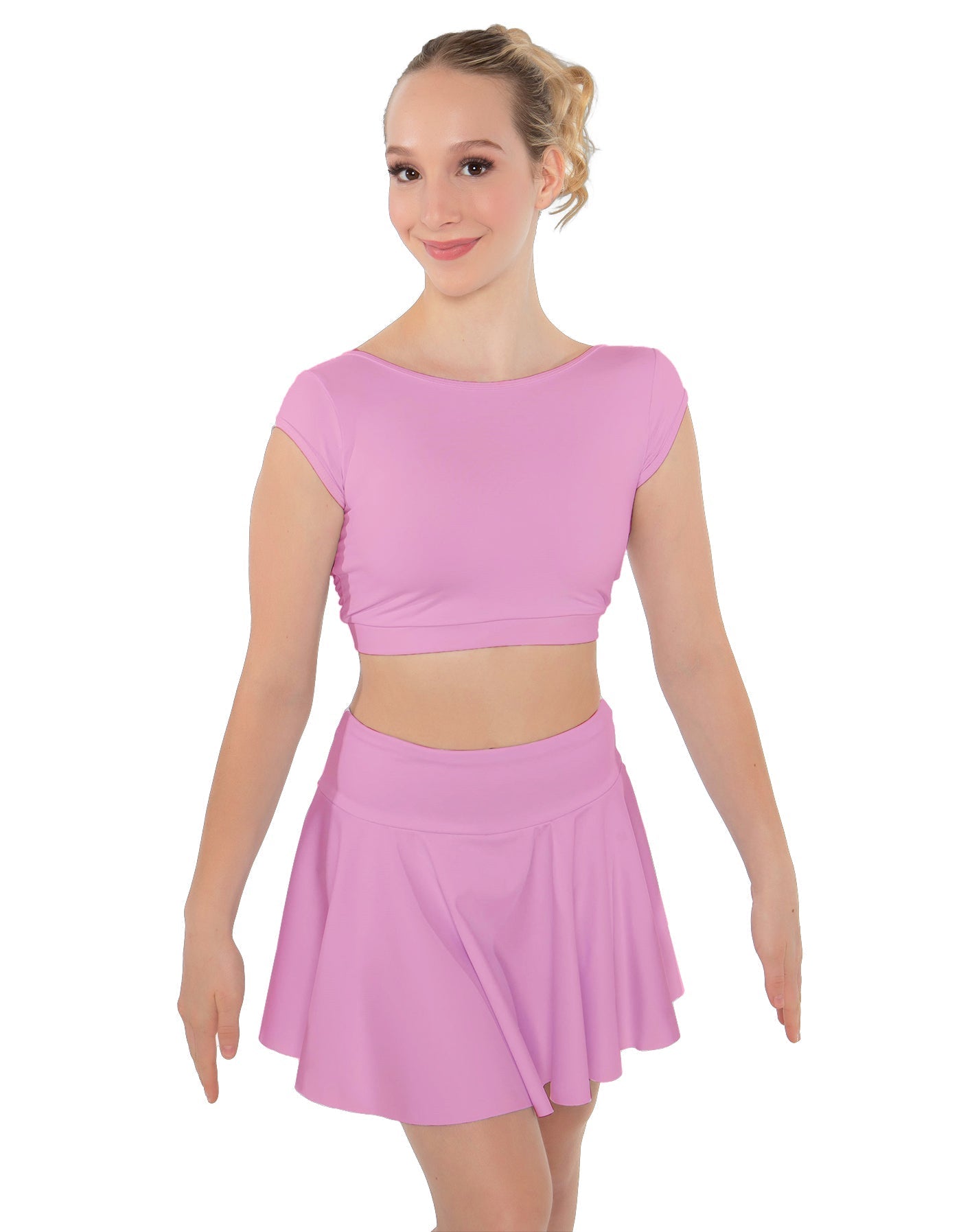 Solid Lycra Bow Back Crop Top