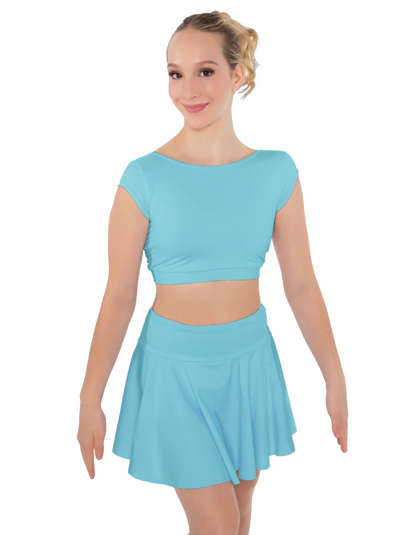 Solid Lycra Bow Back Crop Top