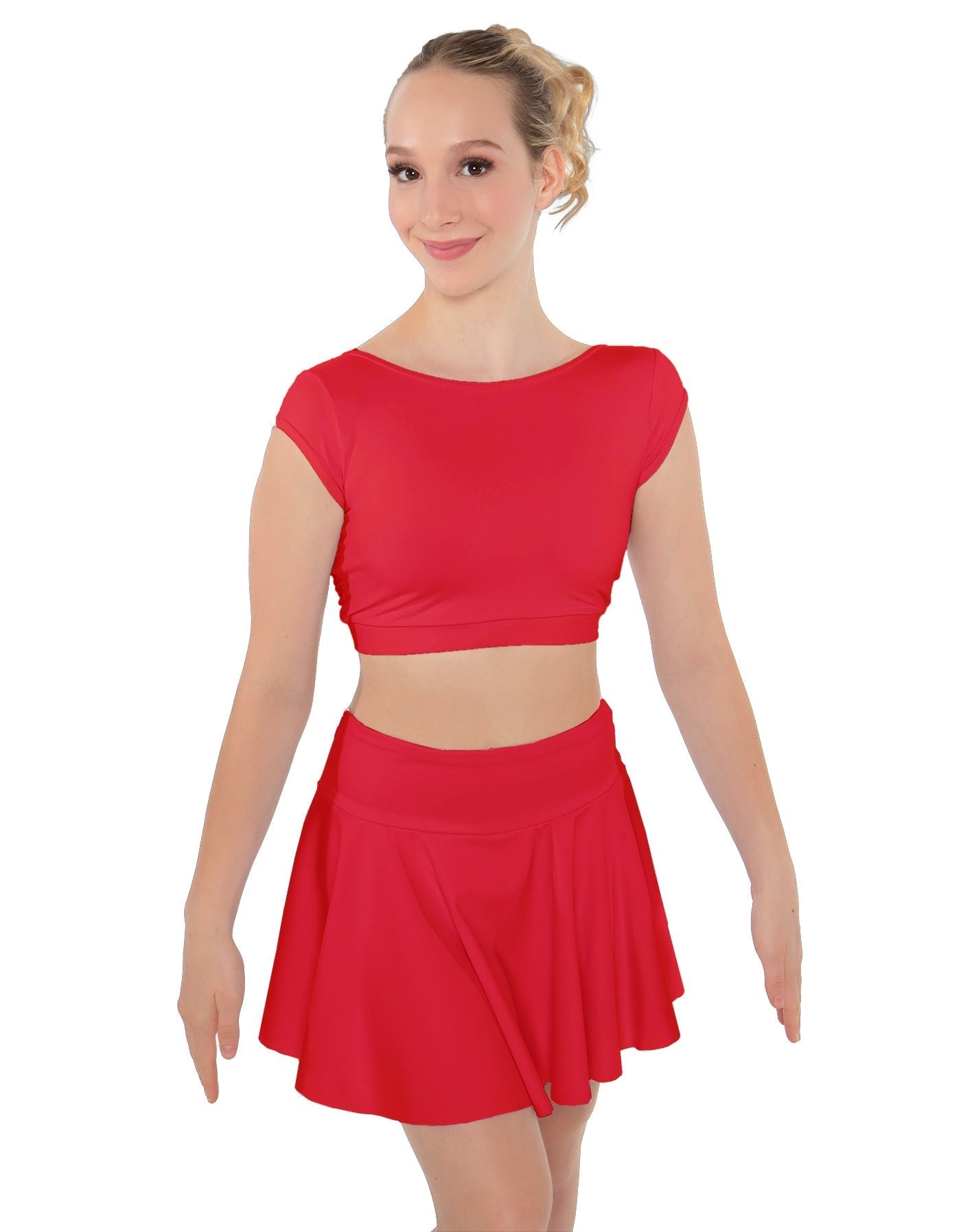 Solid Lycra Bow Back Crop Top