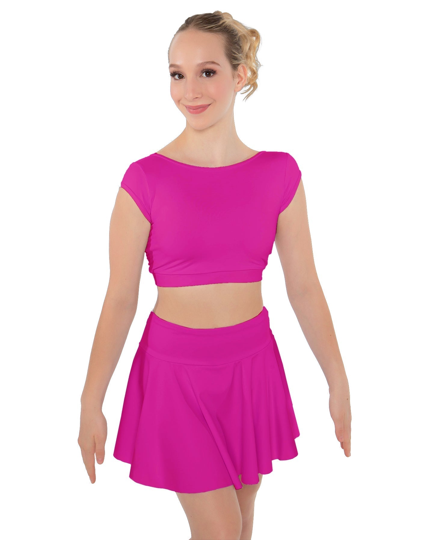 Solid Lycra Bow Back Crop Top