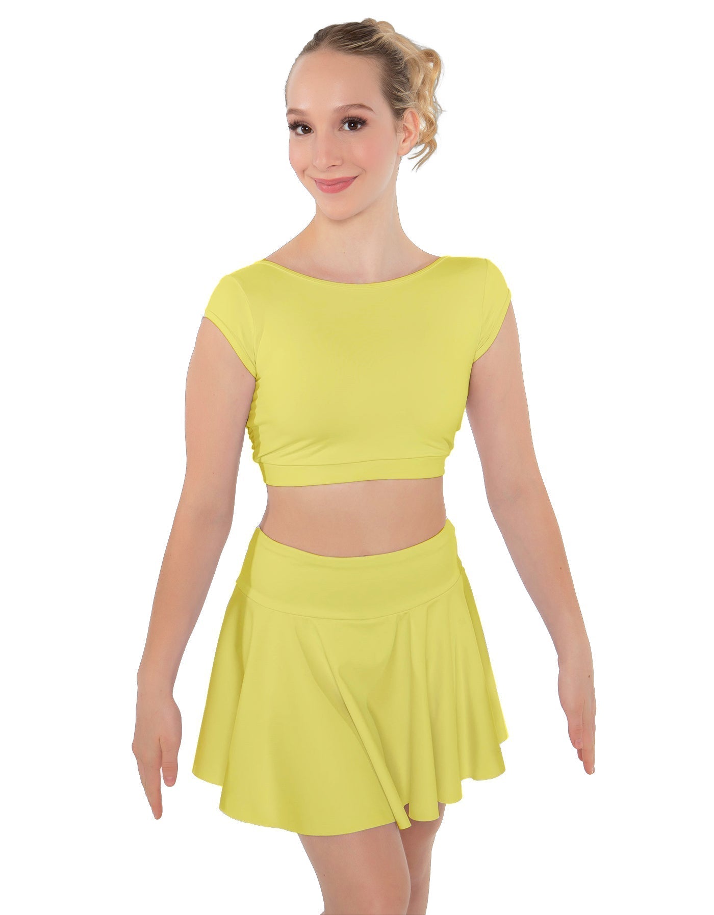 Solid Lycra Bow Back Crop Top