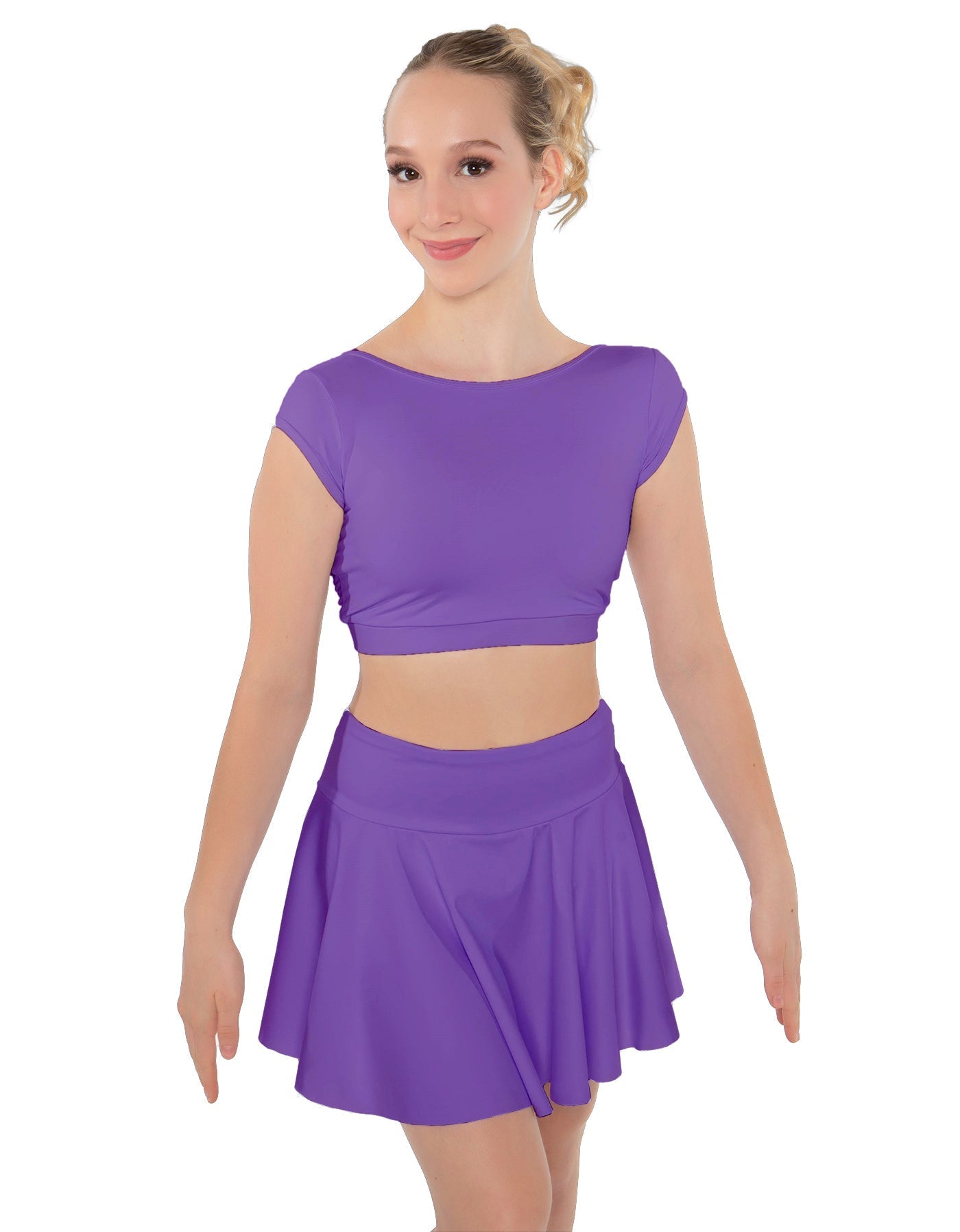 Solid Lycra Bow Back Crop Top