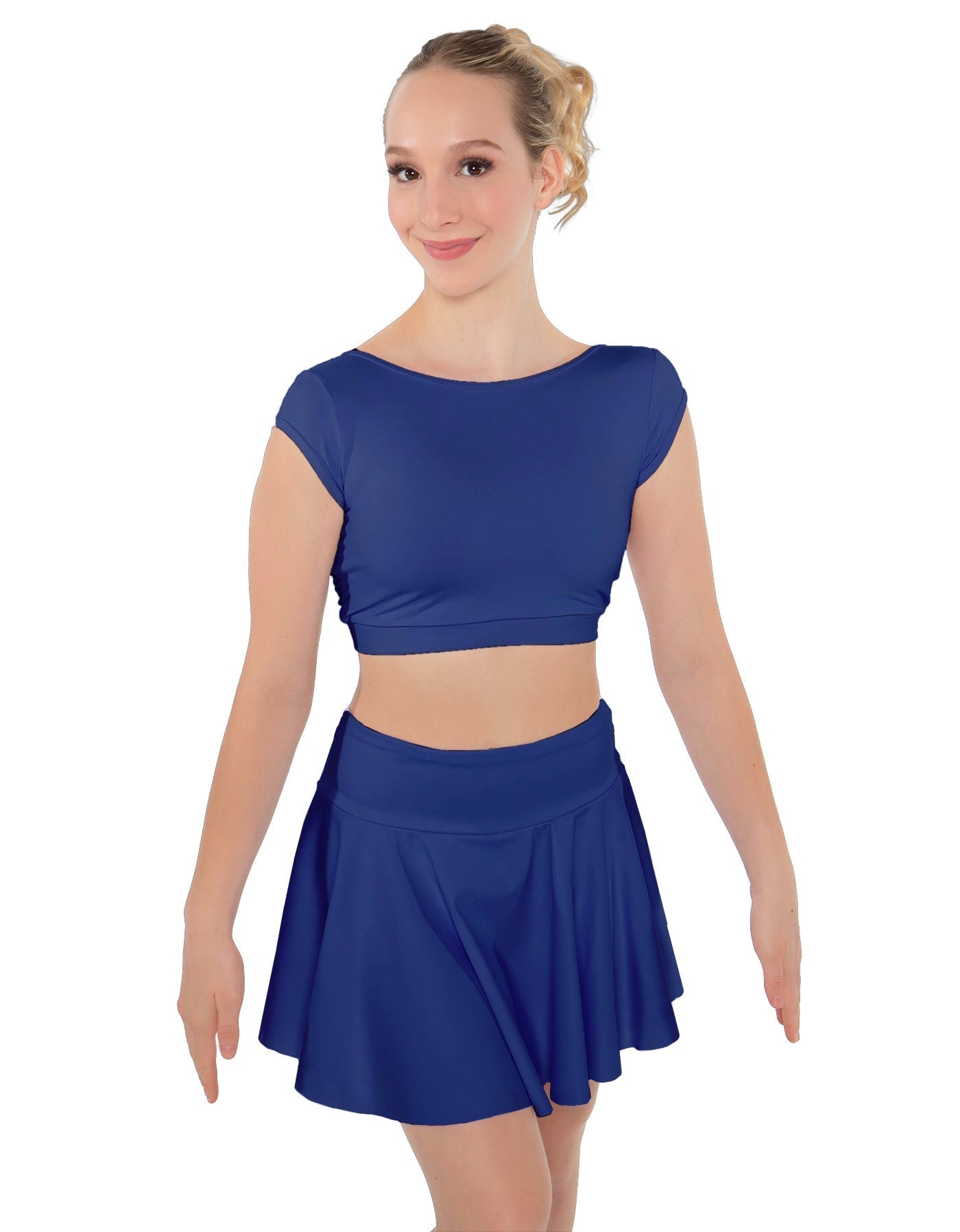 Solid Lycra Bow Back Crop Top
