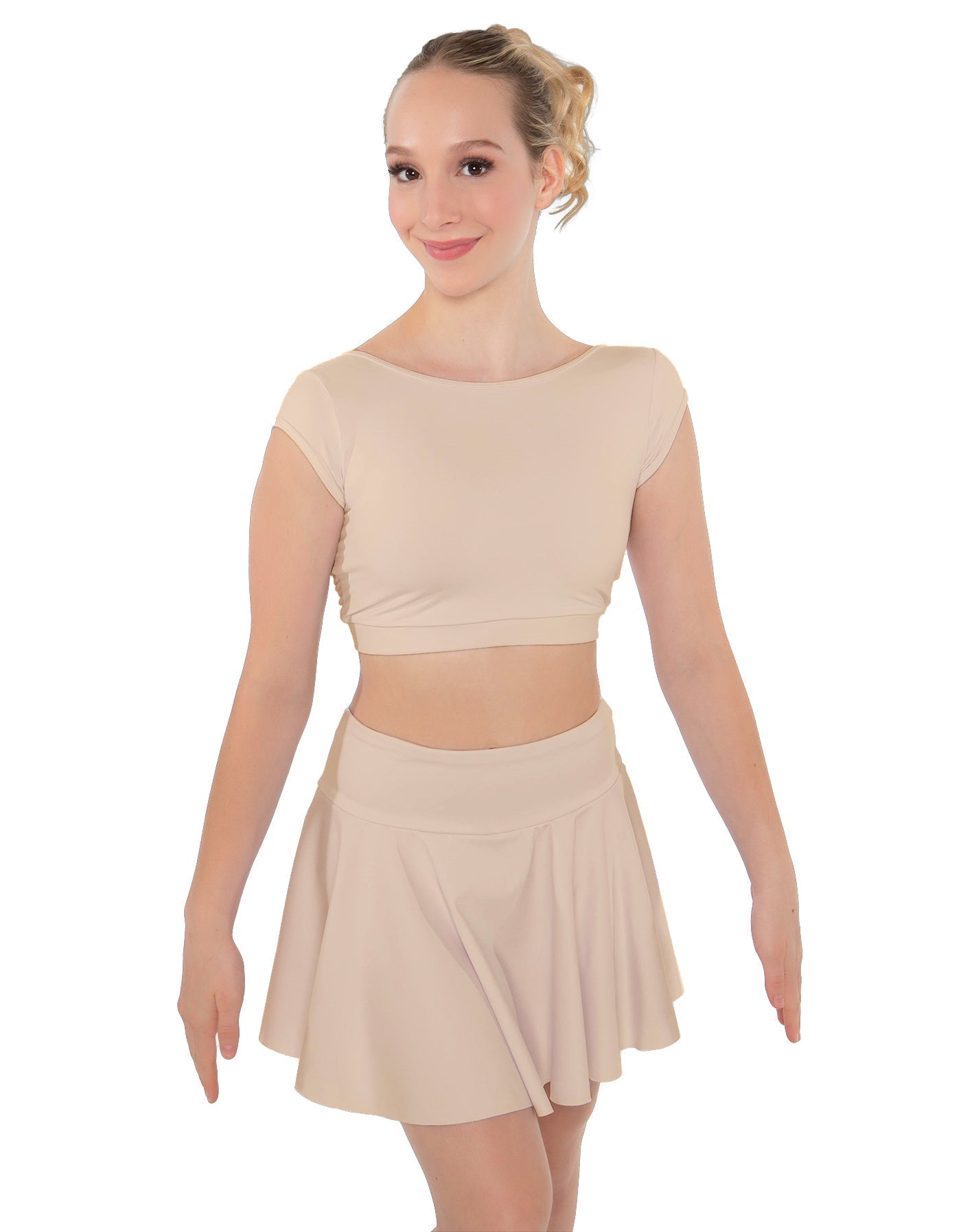 Solid Lycra Bow Back Crop Top