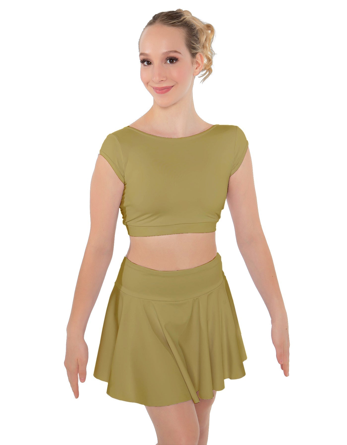 Solid Lycra Bow Back Crop Top
