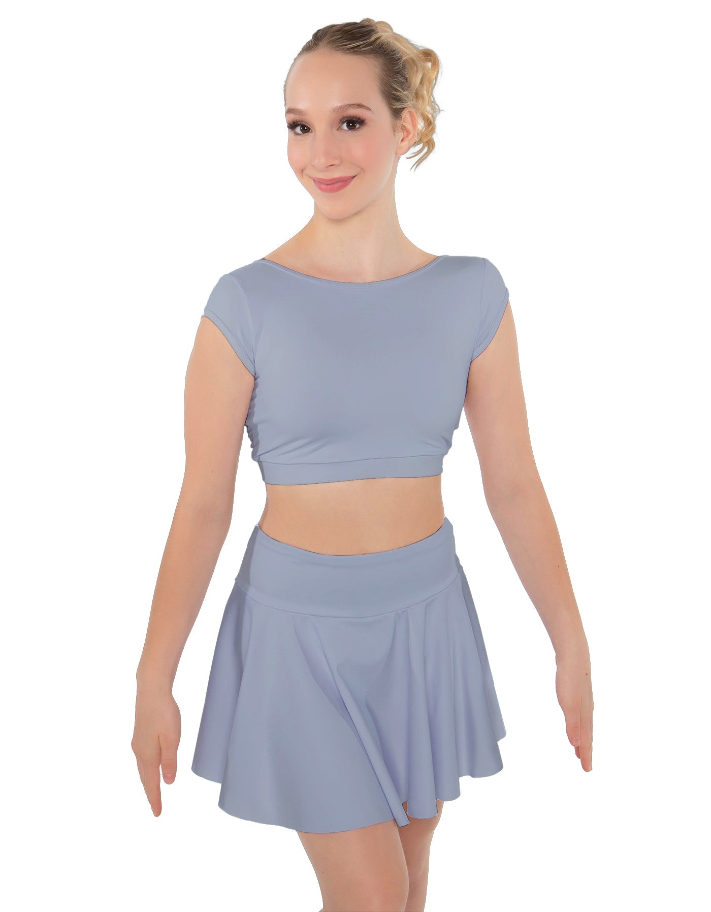 Solid Lycra Bow Back Crop Top