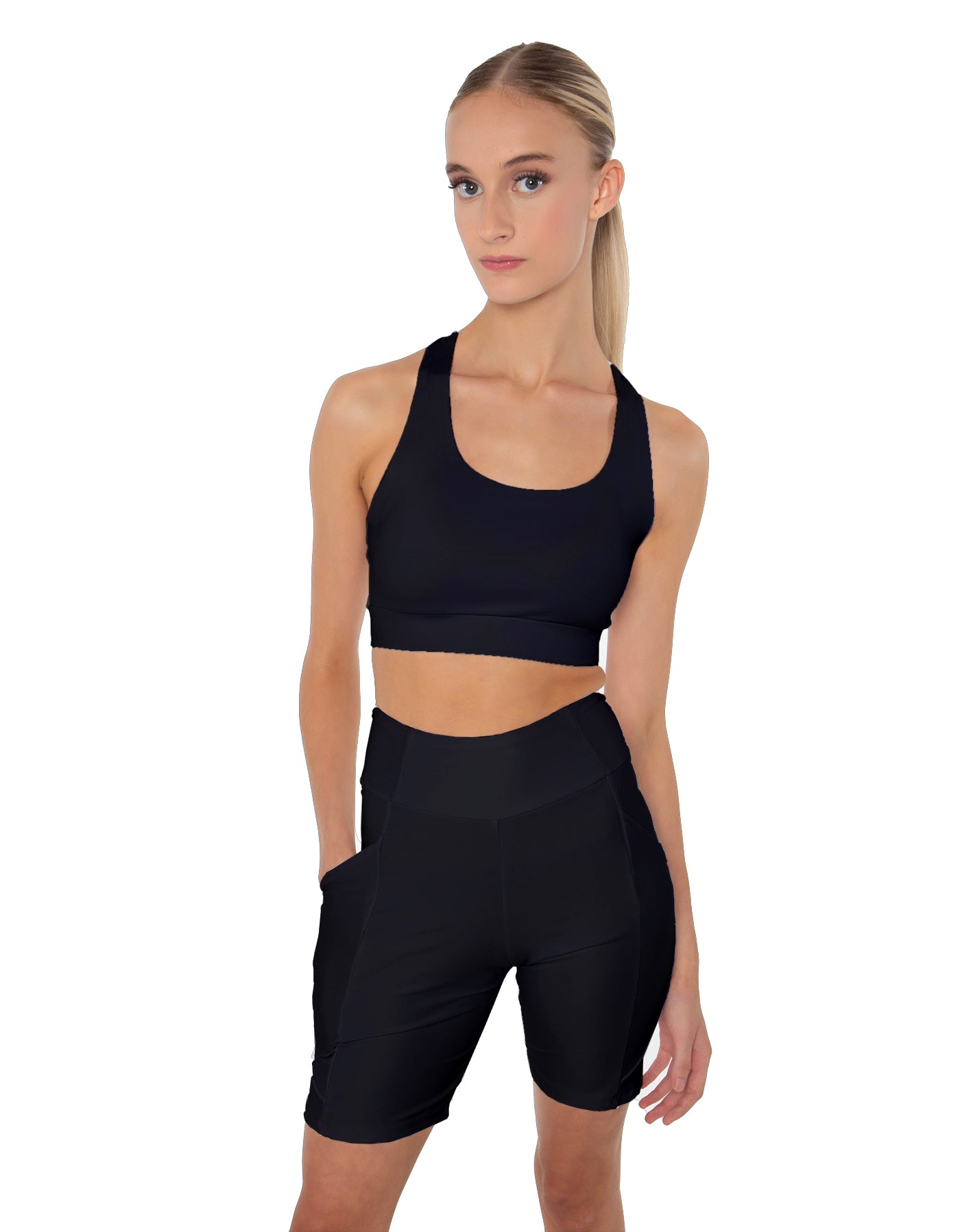 Solid Lycra Scoop Neck Spaghetti Strap Crop
