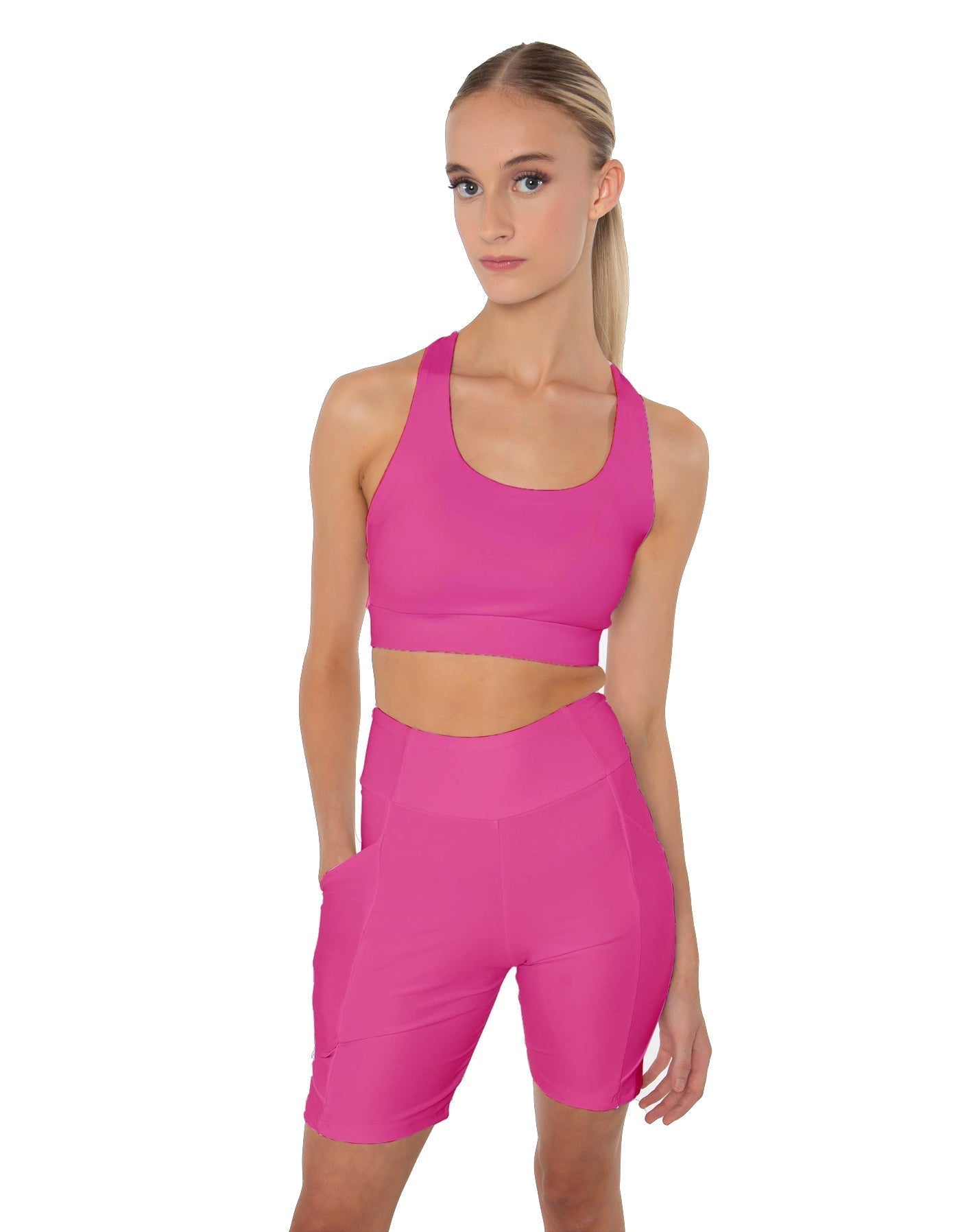 Solid Lycra Scoop Neck Spaghetti Strap Crop