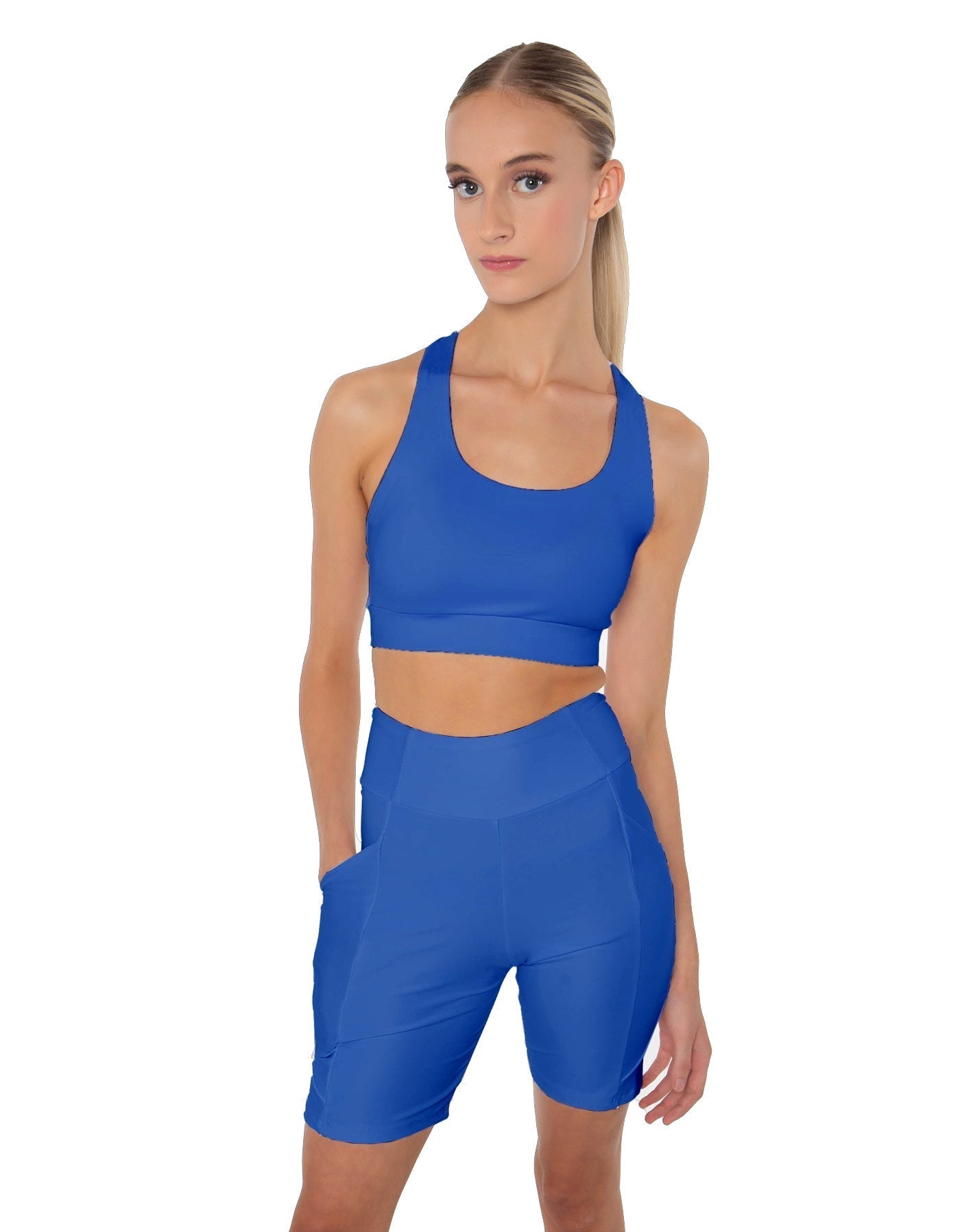 Solid Lycra Scoop Neck Spaghetti Strap Crop