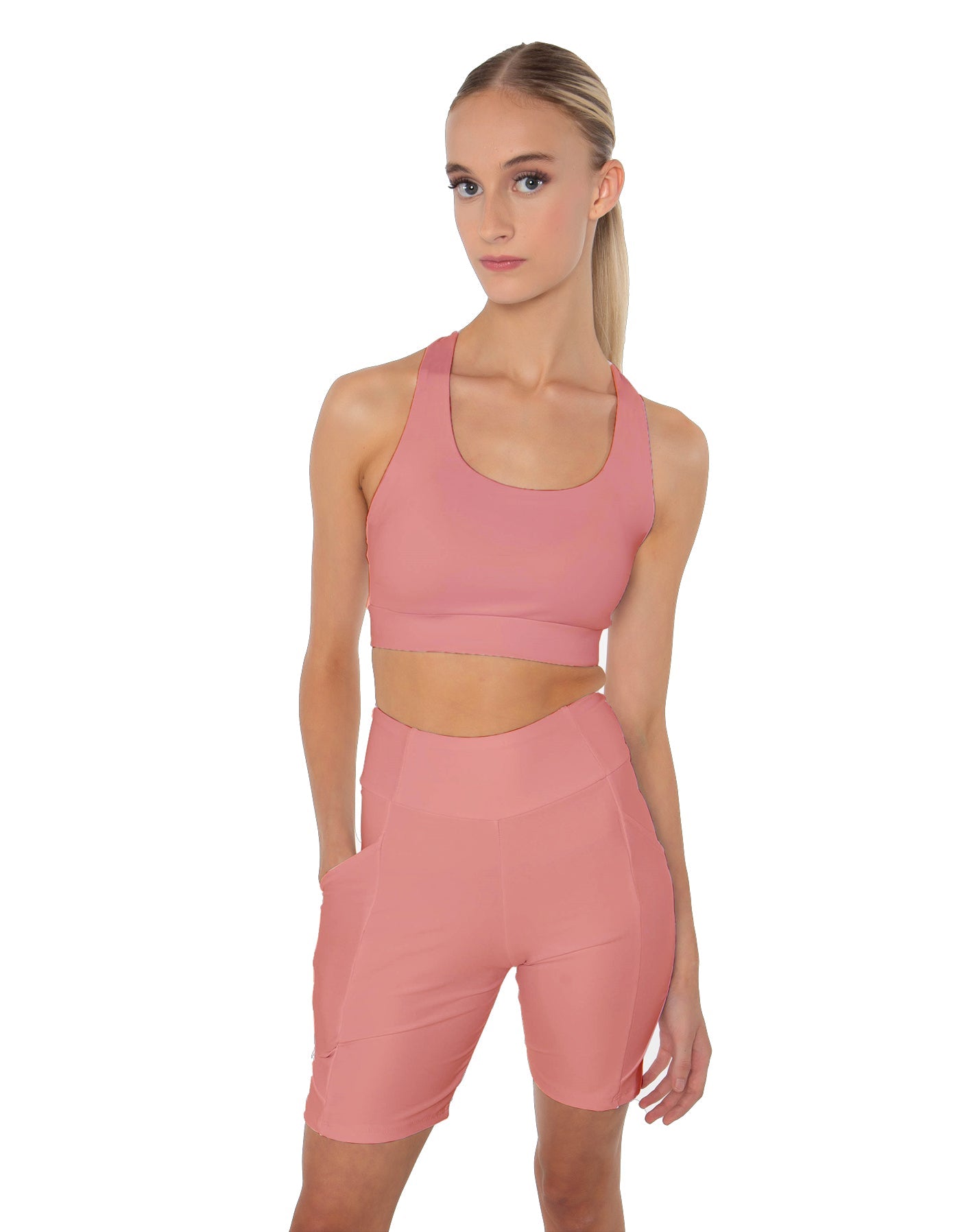 Solid Lycra Scoop Neck Spaghetti Strap Crop
