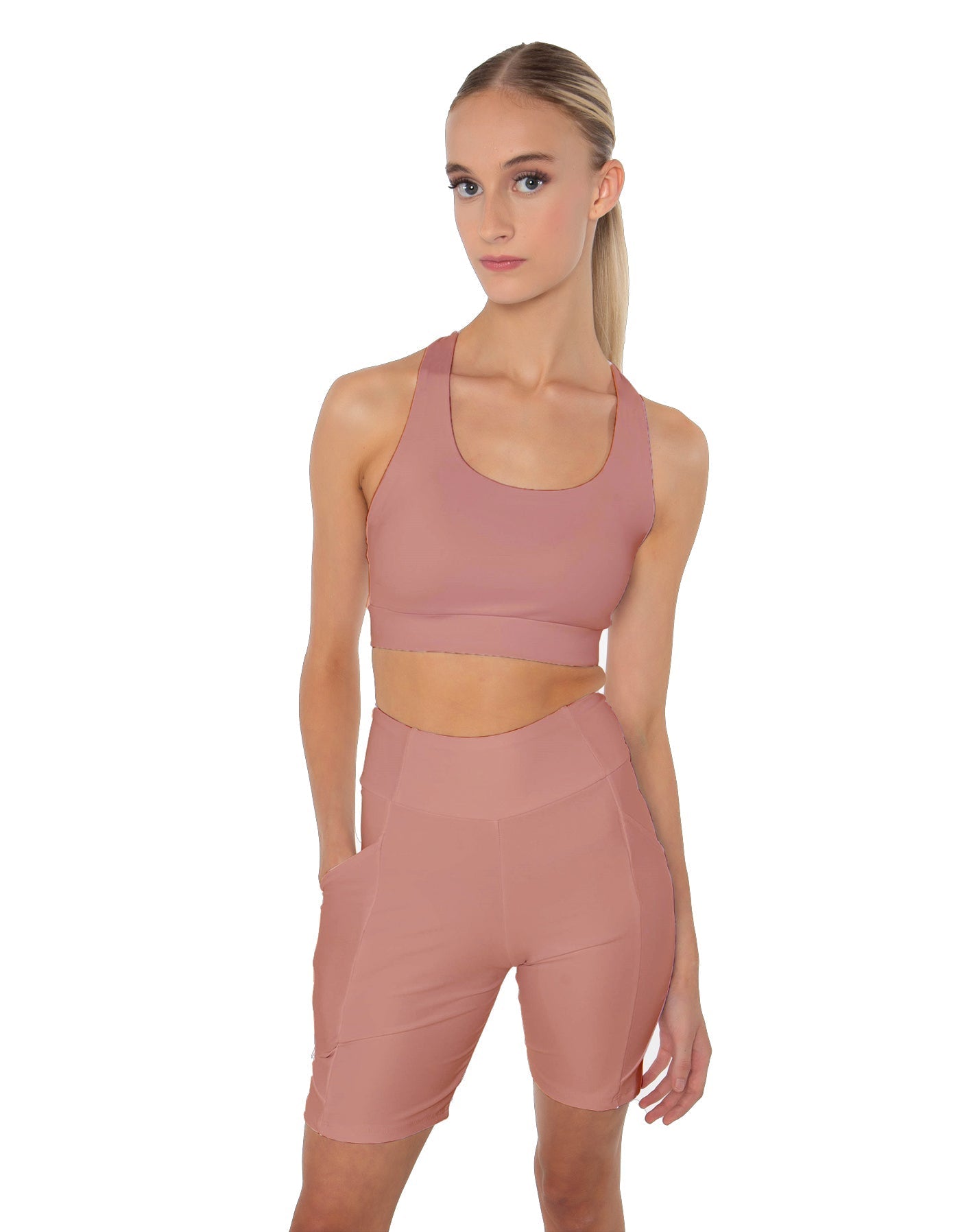 Solid Lycra Scoop Neck Spaghetti Strap Crop