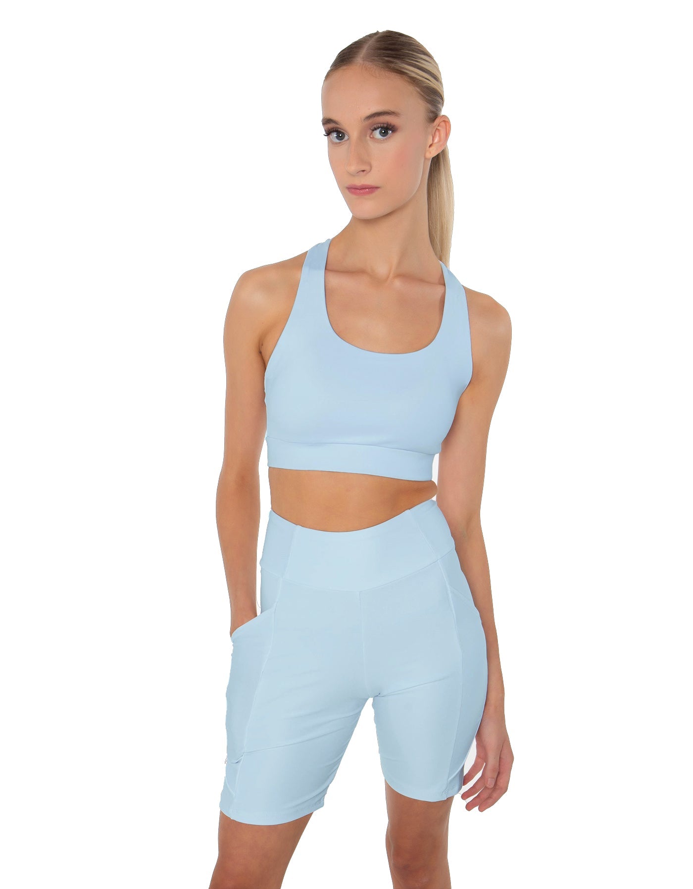 Solid Lycra Scoop Neck Spaghetti Strap Crop