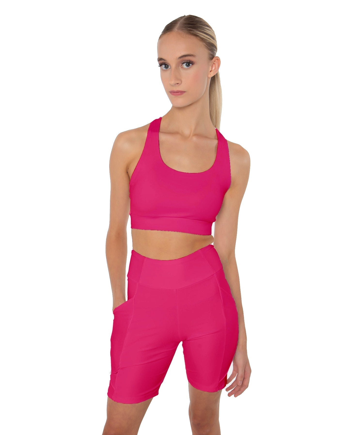 Solid Lycra Scoop Neck Spaghetti Strap Crop