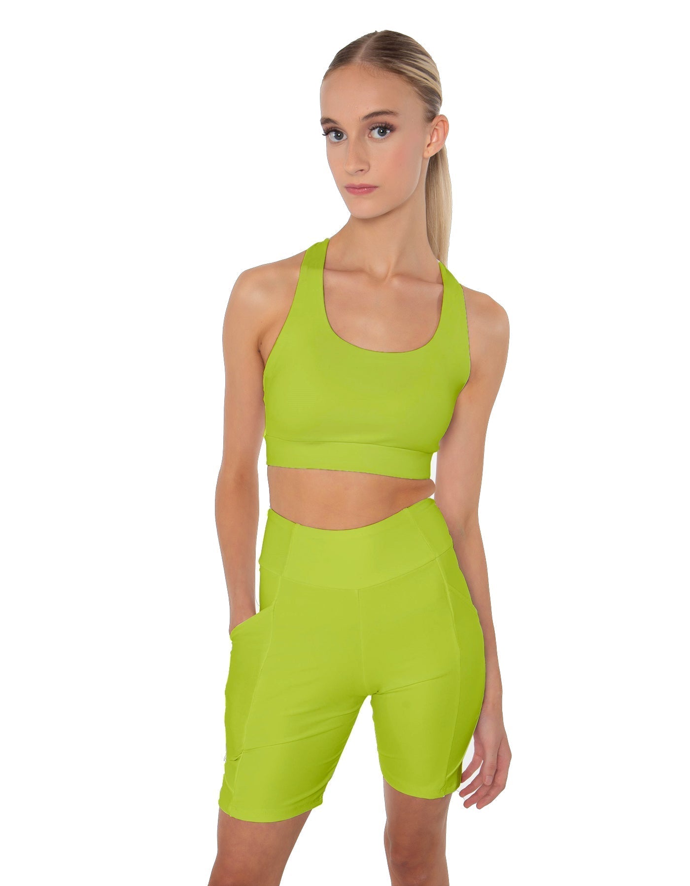 Solid Lycra Scoop Neck Spaghetti Strap Crop
