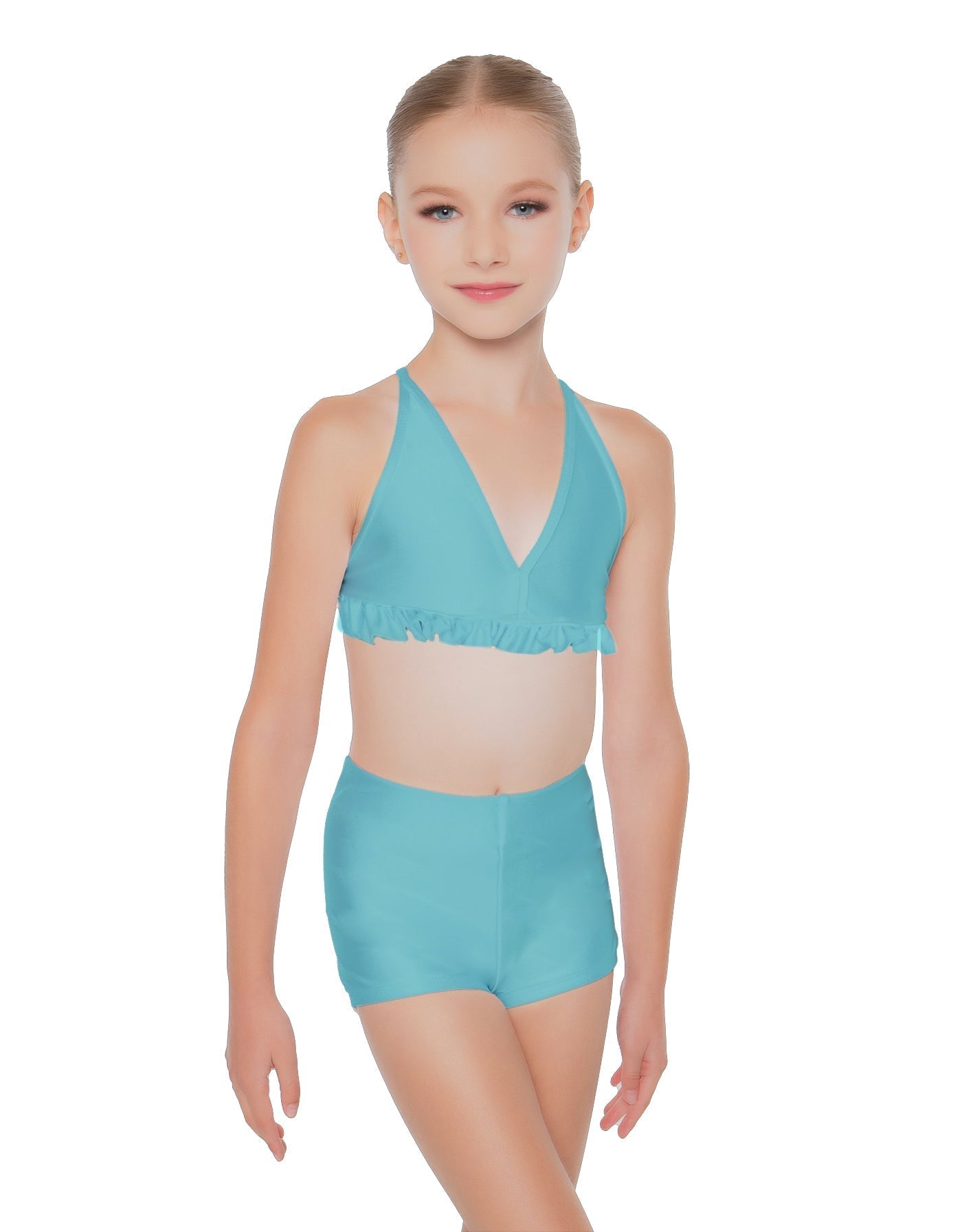 Solid Lycra V Bra with Ruffles