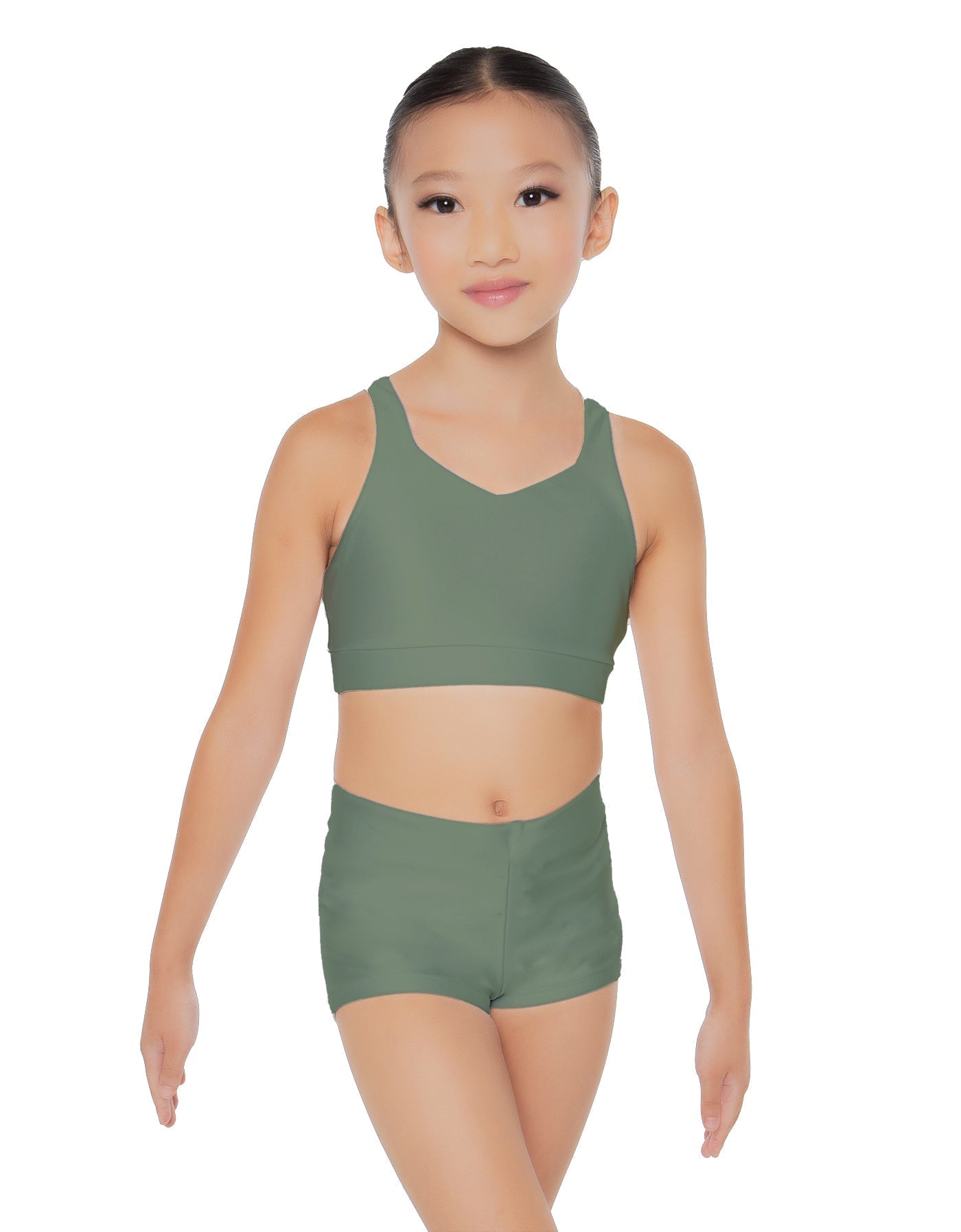 Solid Lycra Sweetheart Crop