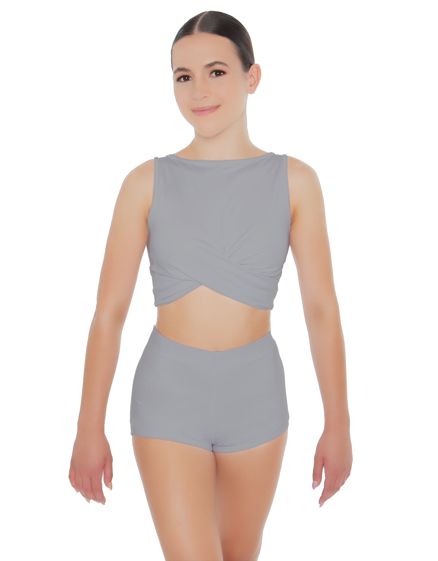 Solid Lycra Twisted Crop Top