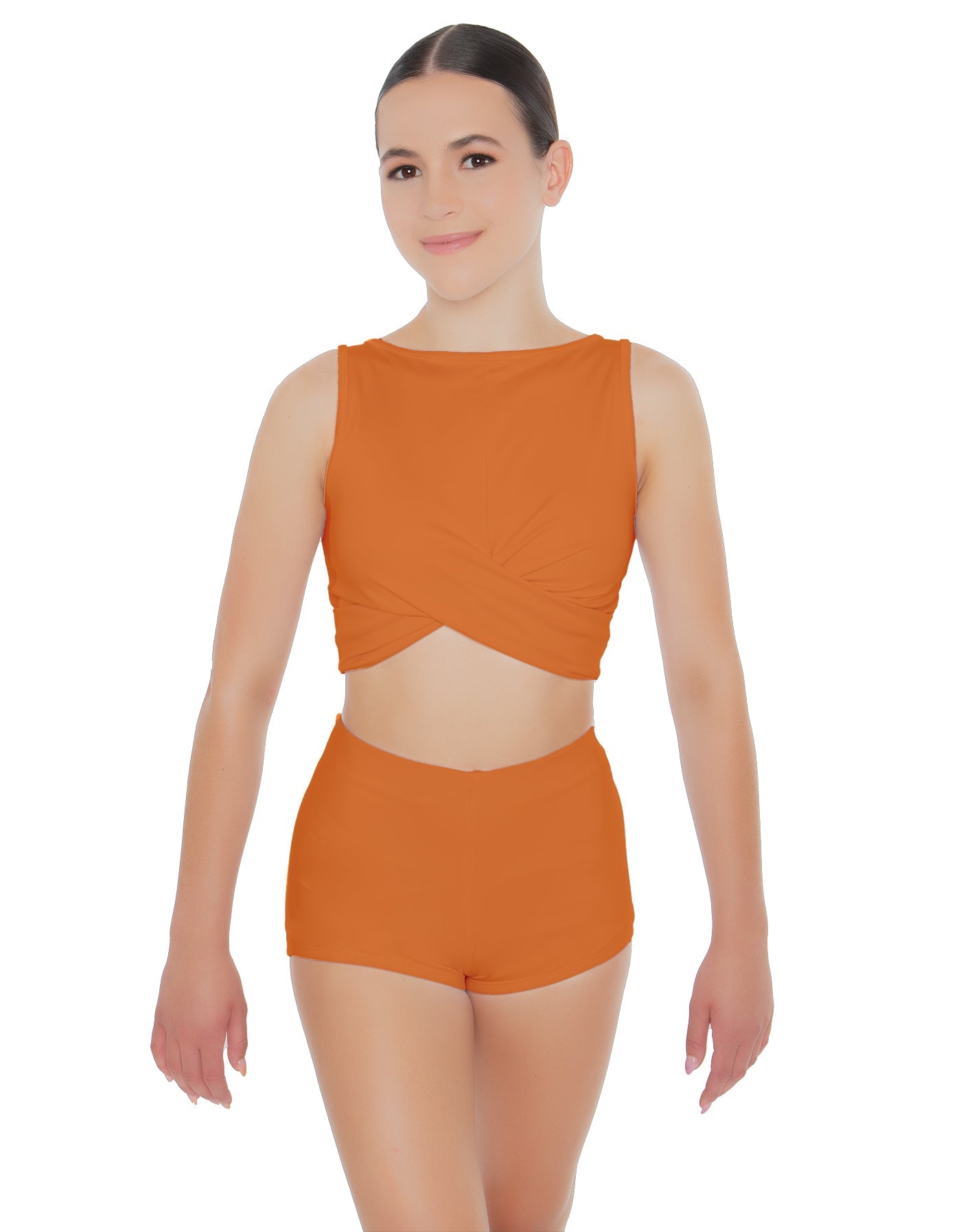 Solid Lycra Twisted Crop Top