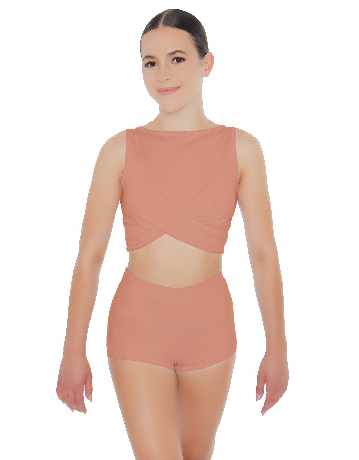 Solid Lycra Twisted Crop Top