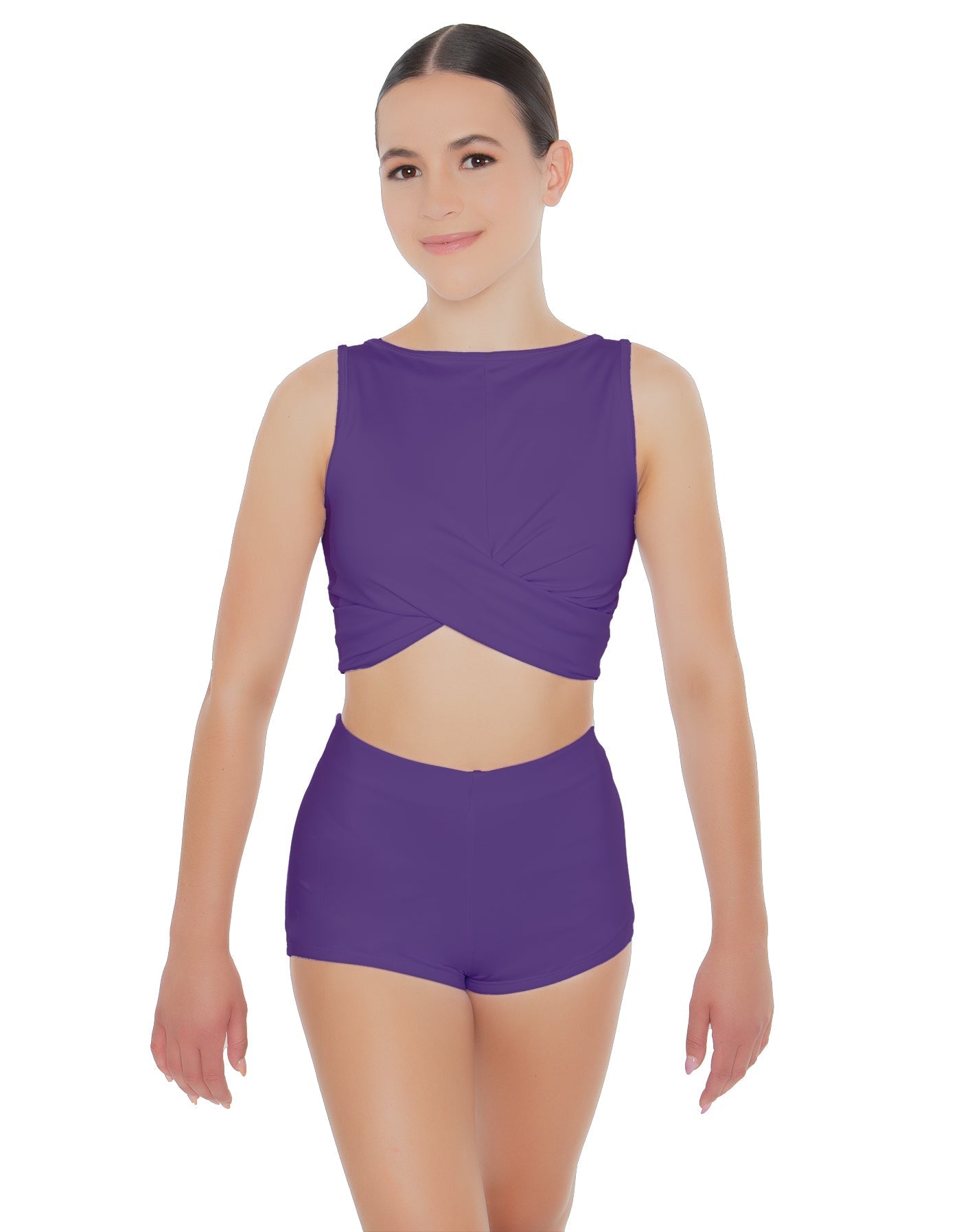 Solid Lycra Twisted Crop Top