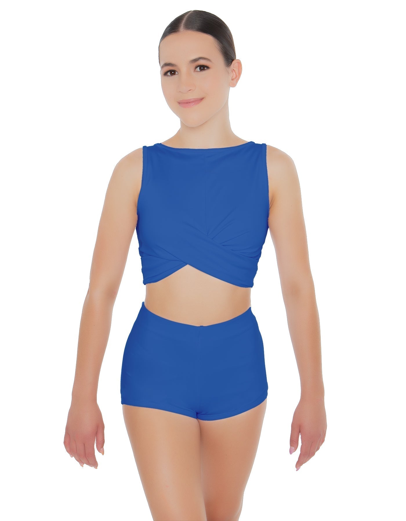 Solid Lycra Twisted Crop Top