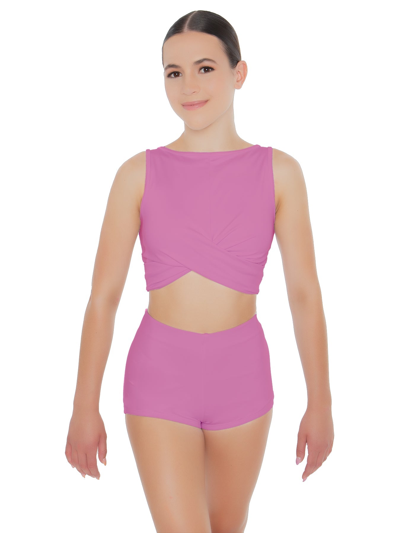 Solid Lycra Twisted Crop Top